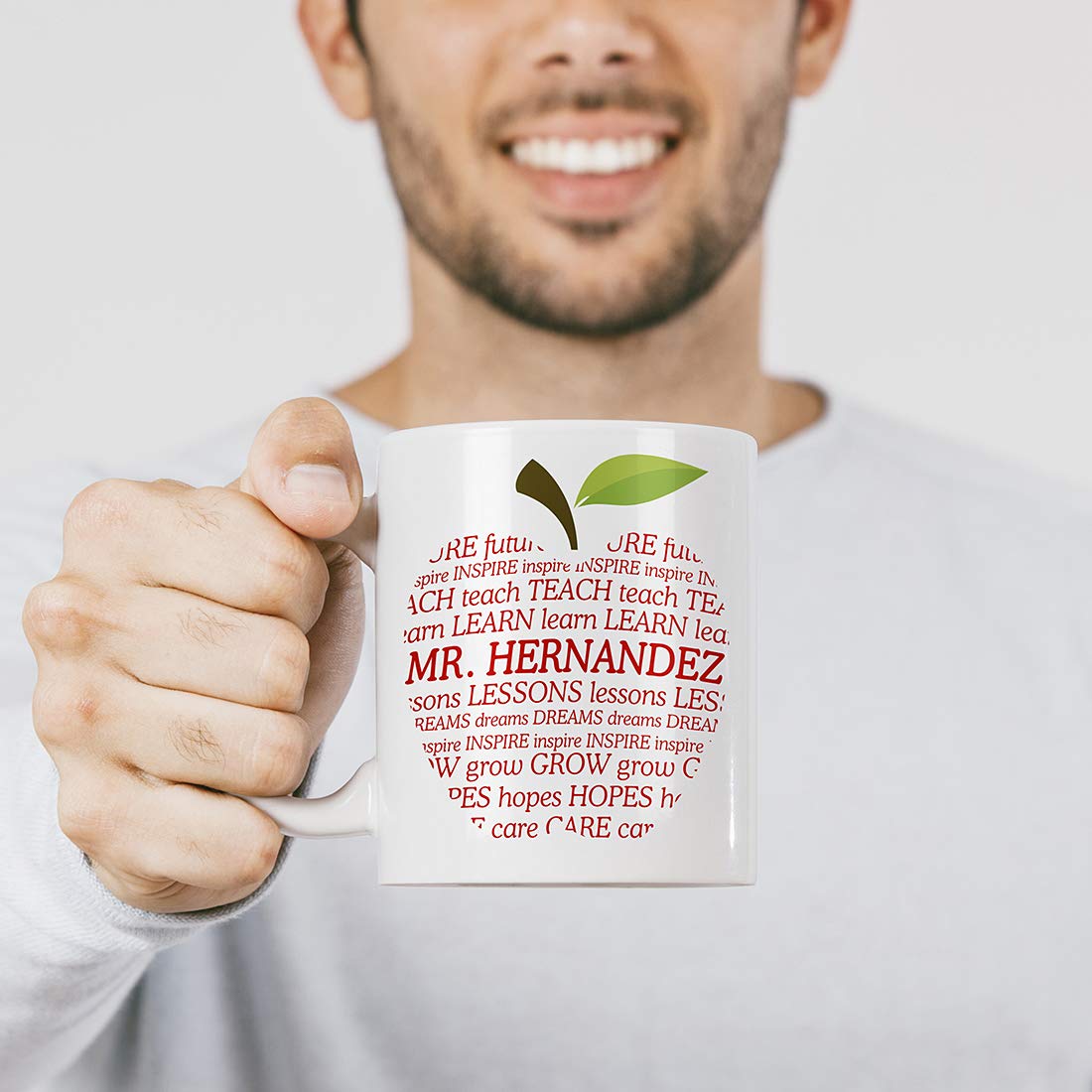 Personalized Teacher Mug with Custom Name - Inspirational Apple & Quote Design - Perfect Gift for Women Teachers (Math, PE, Art, Science, Music) - Great for Teacher Appreciation, Retirement, First Day & Desk Decor (White) - Ideal for Classroom Use, Office Gifts & Special Occasions