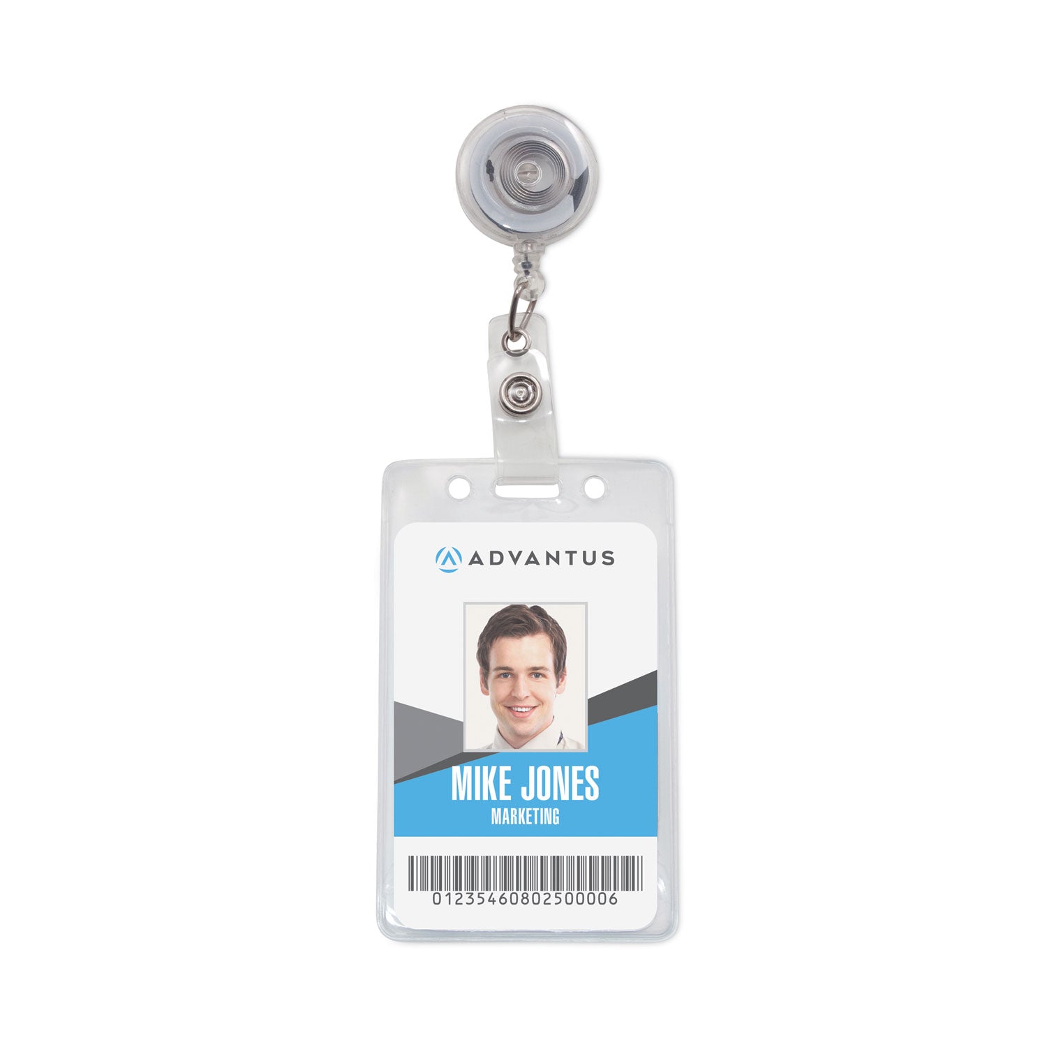 Advantus Clear Retractable ID Card Holder with 30
