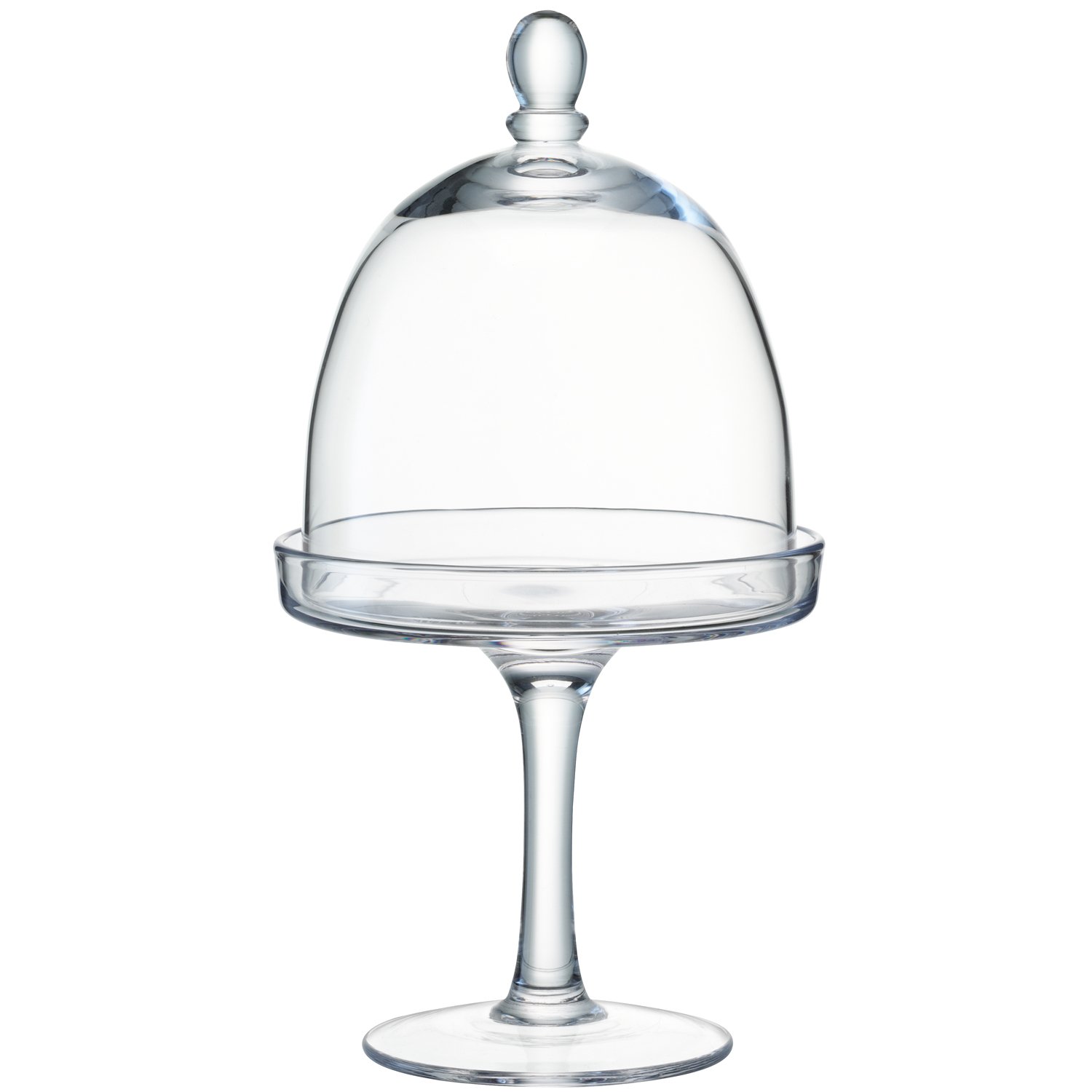 LSA International Clear Glass Serving Stand with Dome - 15 cm (6 inch) for Cakes, Desserts, and Food Display - Perfect for Parties, Weddings, and Buffets