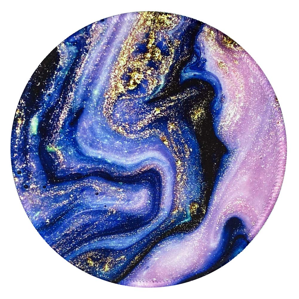 BOCHEERY Purple Golden Marble Round Mouse Pad - Customized Gaming Mouse Mat for Laptop, PC & Computer - Perfect for Office, Home & Gaming Setup