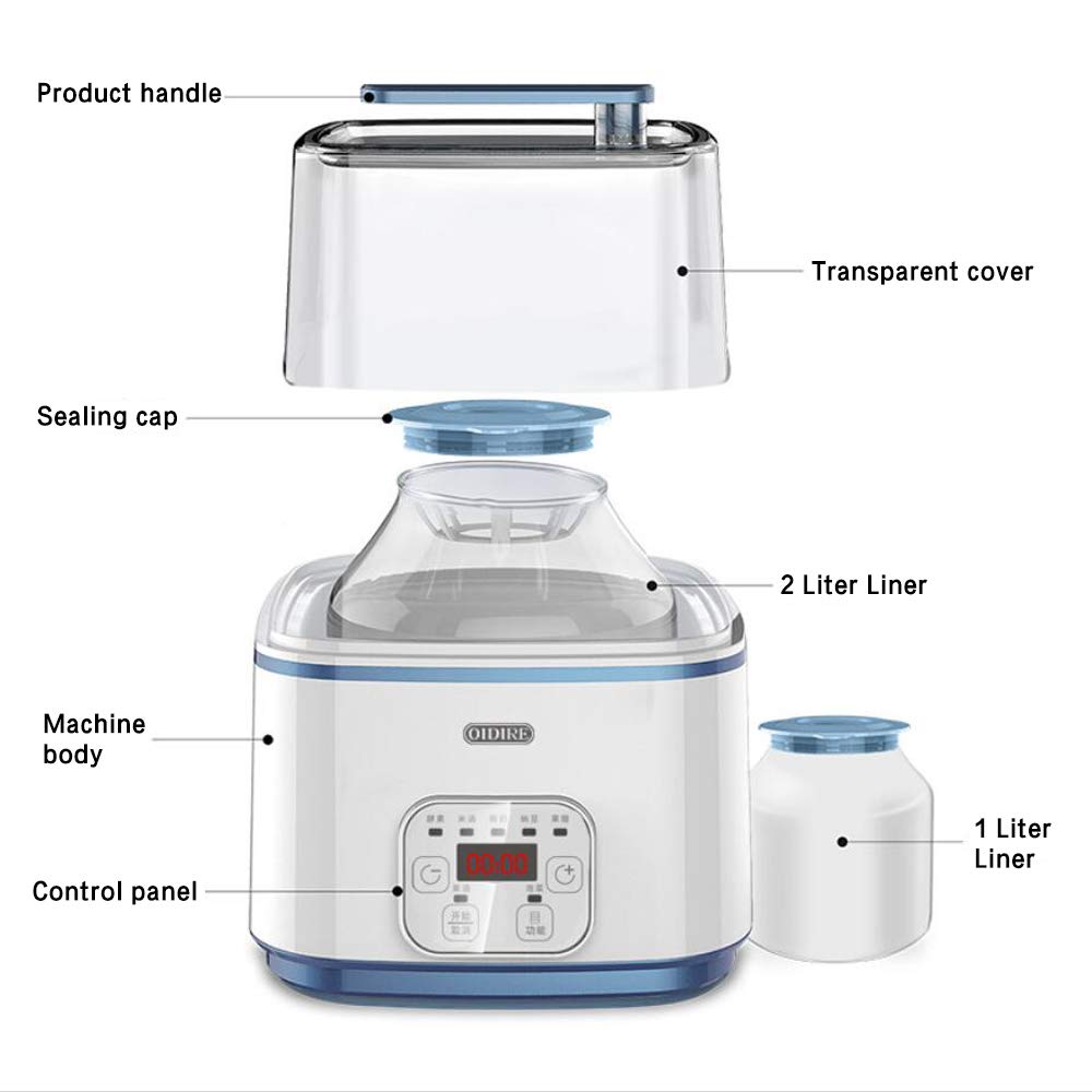Automatic Multi-Function Yogurt Maker with Enzyme Starter - Large Capacity Fermentation Machine for Homemade Yogurt, Kefir & Probiotic Drinks - Perfect for Healthy Breakfast, Snacks & Gut Health