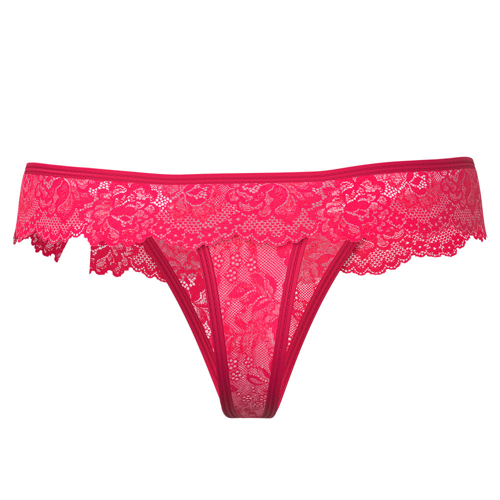 Exposed Get It Girl UV Reactive Lace Flutter Thong for Curvy Women - Perfect for Nightlife, Rave & Festival Outfits