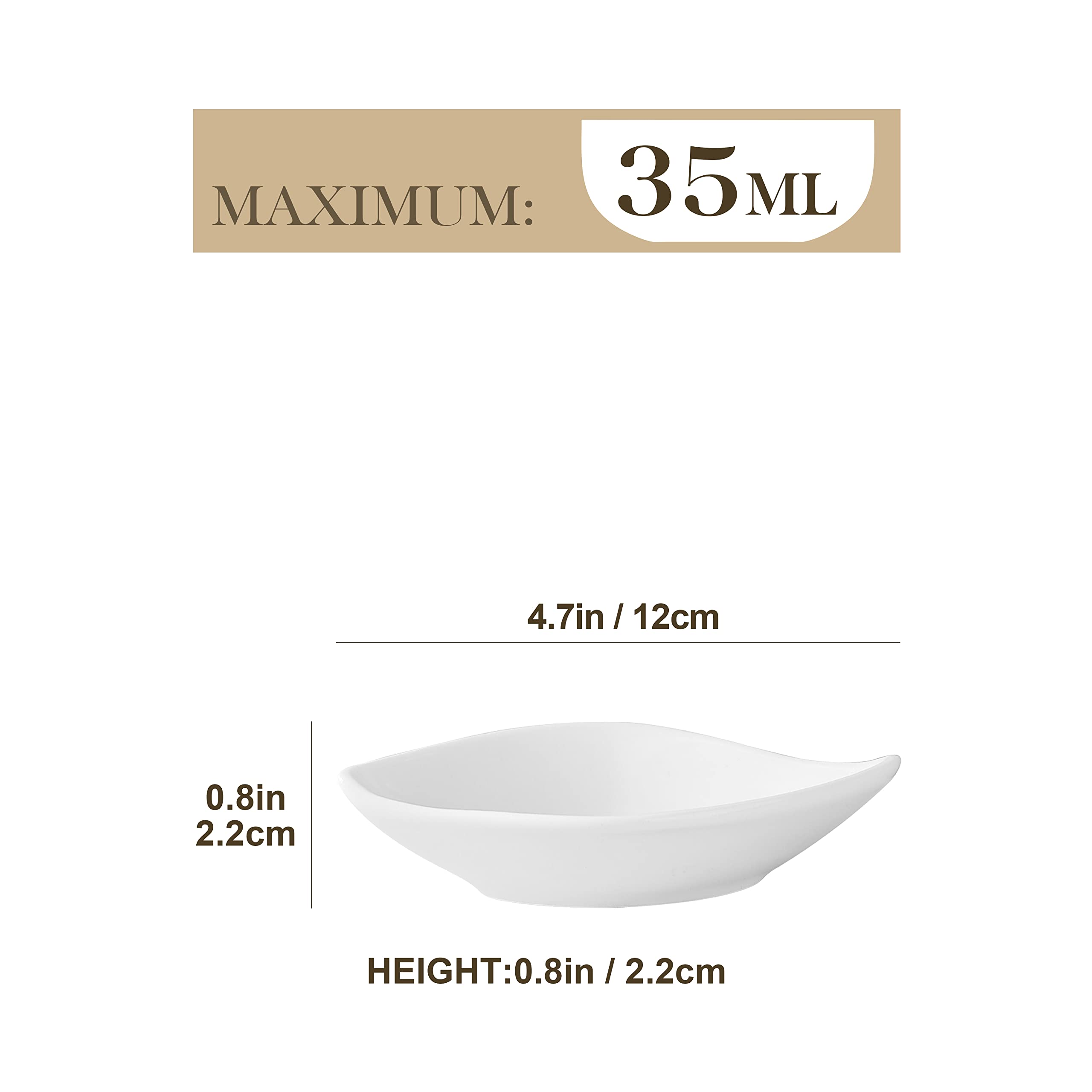 12-Piece MALACASA Porcelain Ramekins Set - 35ML Small Dipping Bowls for Creme Brulee, Soufflé, Baking & Sauce - Oven Safe Ivory White - Perfect for Desserts, Appetizers & Party Serving