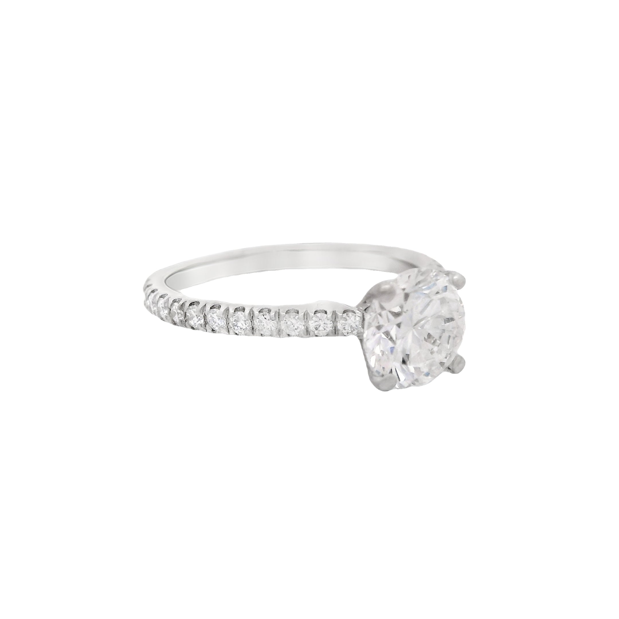 18K White Gold Engagement Ring 1.30CT VVS Hybrid Diamonds - Elegant Bridal Jewelry for Wedding Proposals & Anniversaries | JTJ™