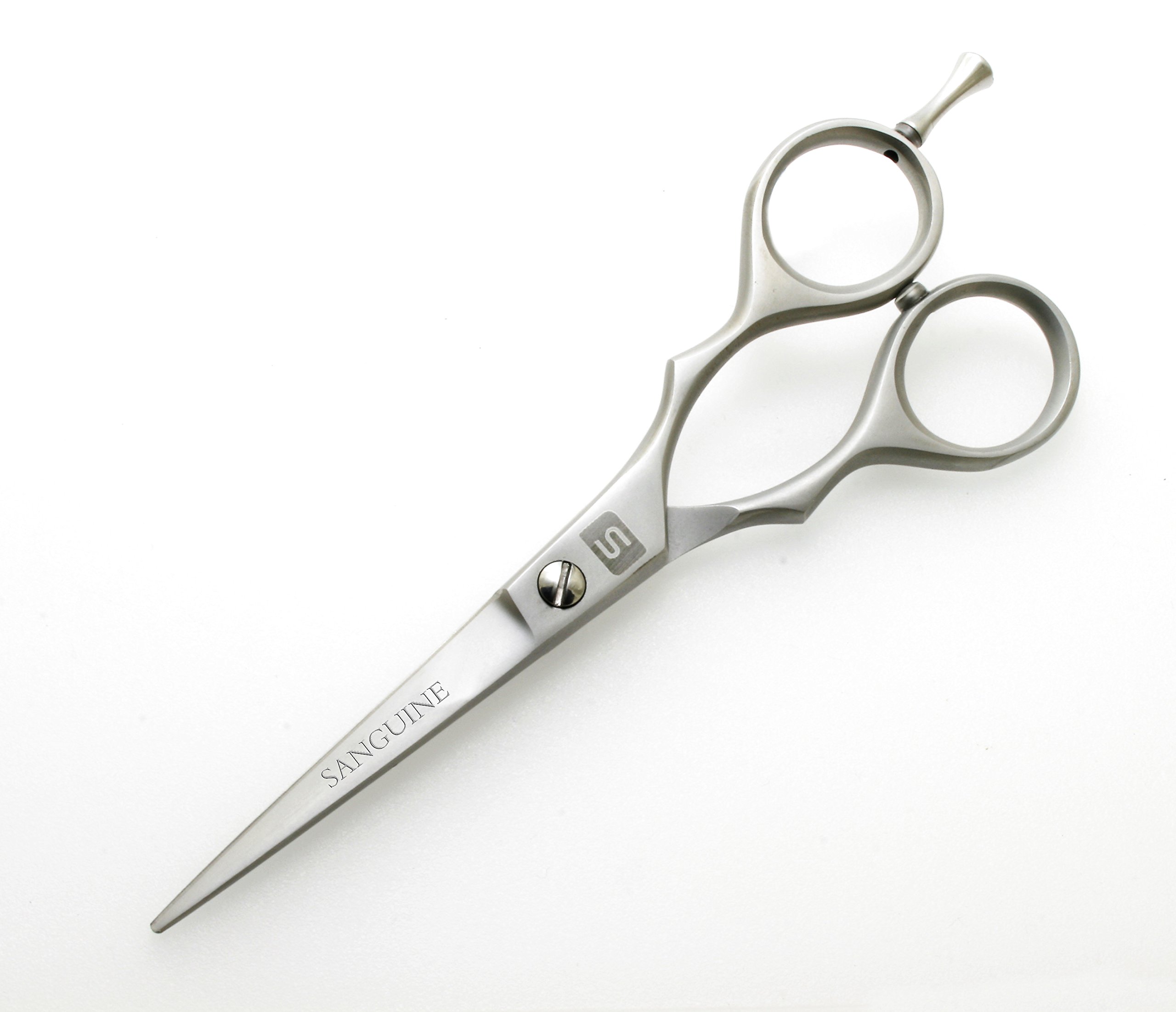 Professional Hair Cutting Scissors for Bangs & Fringe Trimming - Barber & Salon Shears with Leather Case - Perfect for Home & Professional Styling