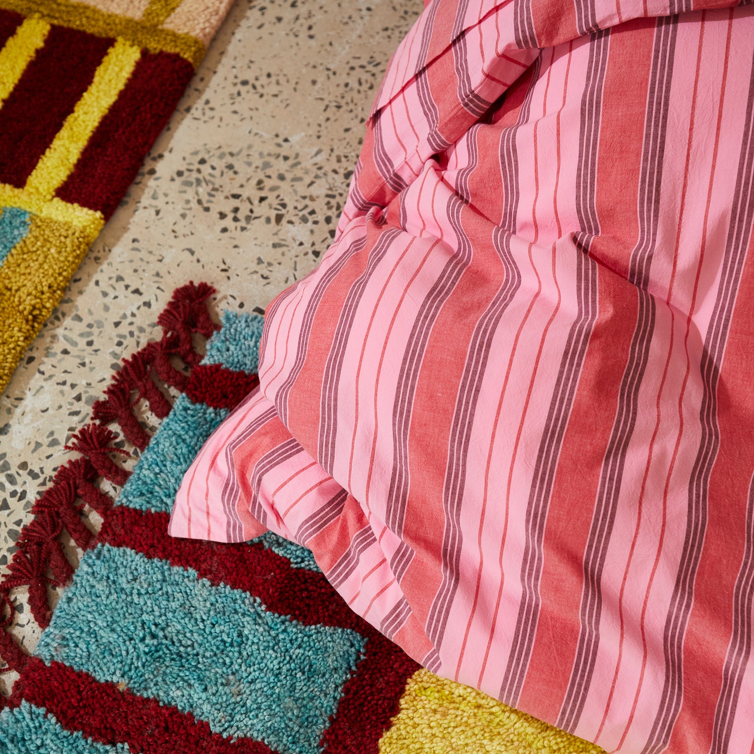 Brigitte Cotton Quilt Cover Set - Soft & Breathable Scarlet Red Bedding - Perfect for Master Bedroom, Guest Room & Cozy Home Decor