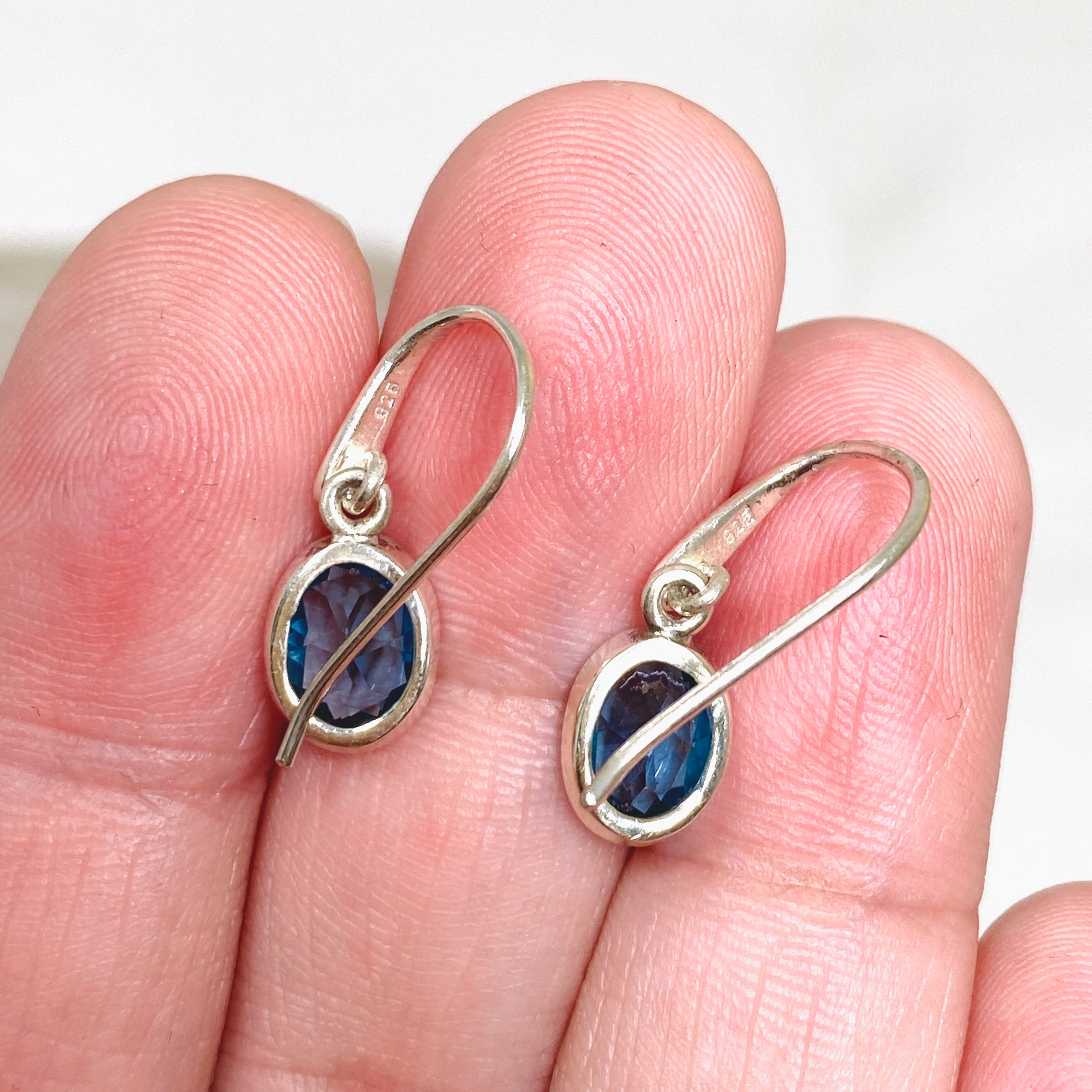 London Blue Topaz Oval Faceted Earrings for Women - 925 Sterling Silver Dangle Earrings - Elegant Jewelry Gift for Birthday, Anniversary & Valentine's Day - Perfect for Parties, Weddings & Special Occasions