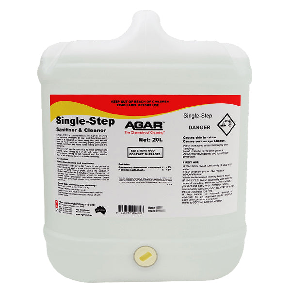 Premium Agar Single Step Food Grade Sanitizer & Cleaner - USDA Approved, Non-Toxic Disinfectant for Kitchen, Restaurant & Food Processing - Ideal for Countertops, Utensils & Food Contact Surfaces
