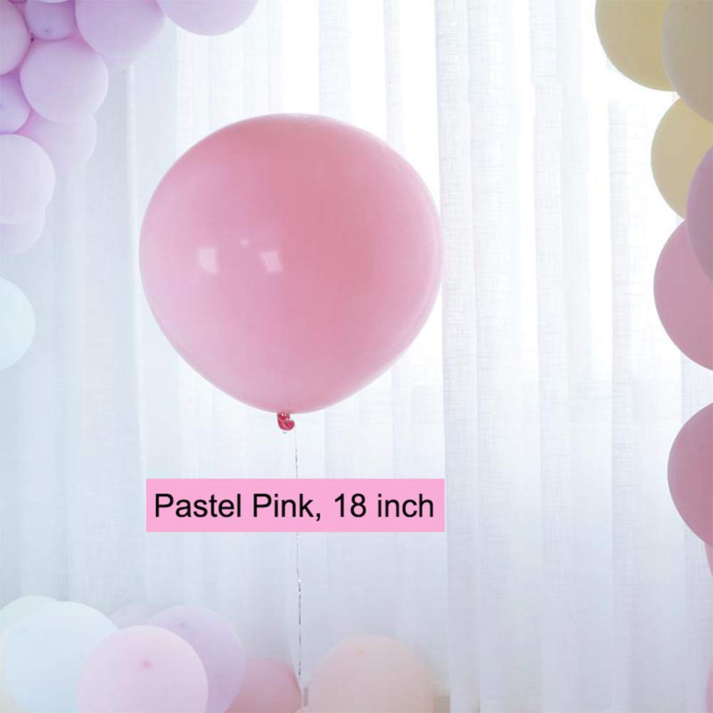 18 Inch Pastel Balloons for Parties - 10 Pack Macaron Latex Balloons for Birthday, Wedding, Engagement, Anniversary, Christmas, Festival, Picnic & Family Gatherings - Pastel Pink Decorations - Perfect for Baby Showers, Bridal Showers & Outdoor Events