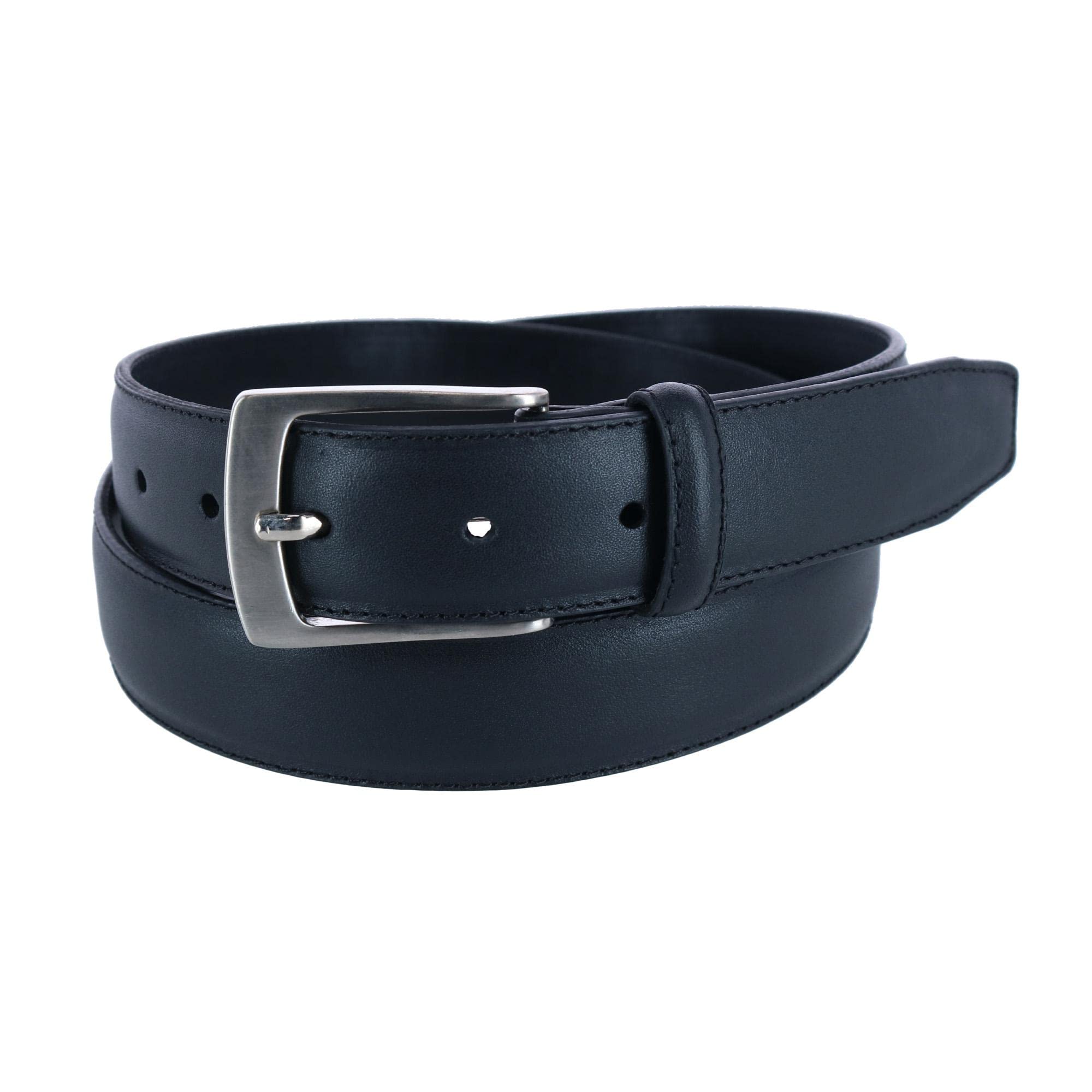 Premium Hand Burnished Leather Belt for Men - Genuine Leather Dress Belt with Classic Buckle - Ideal for Business, Casual & Formal Wear