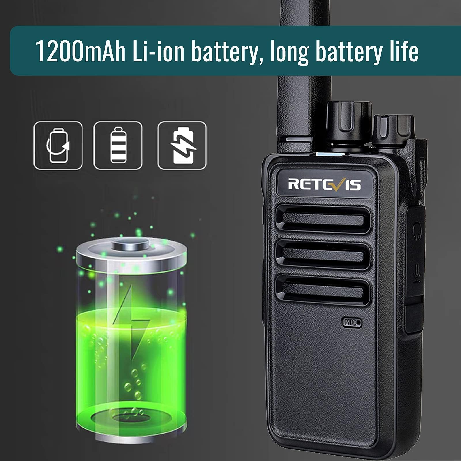 Retevis RT68 Rechargeable Walkie Talkies - 2 Way Radios Long Range 16CH FRS for Adults - 6 Pack with Multi-Unit Charger & Earpieces - Ideal for School, Church, Hiking, Camping, and Outdoor Activities