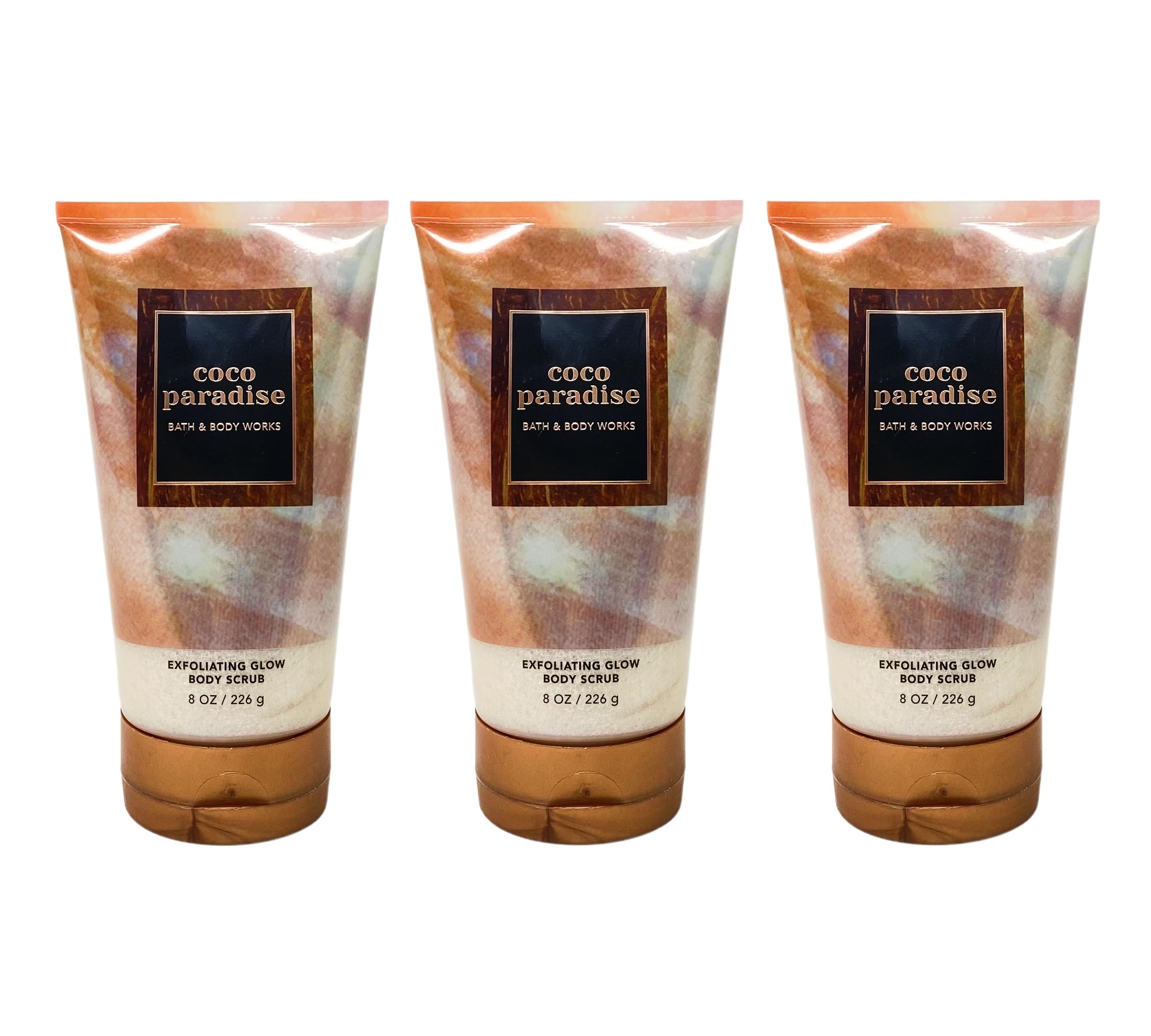 Coco Paradise Exfoliating Glow Body Scrub Value Pack (3-Pack) - Hydrating Coconut Oil & Shea Butter for Smooth Skin - Perfect for Spa Day & Self-Care Routine