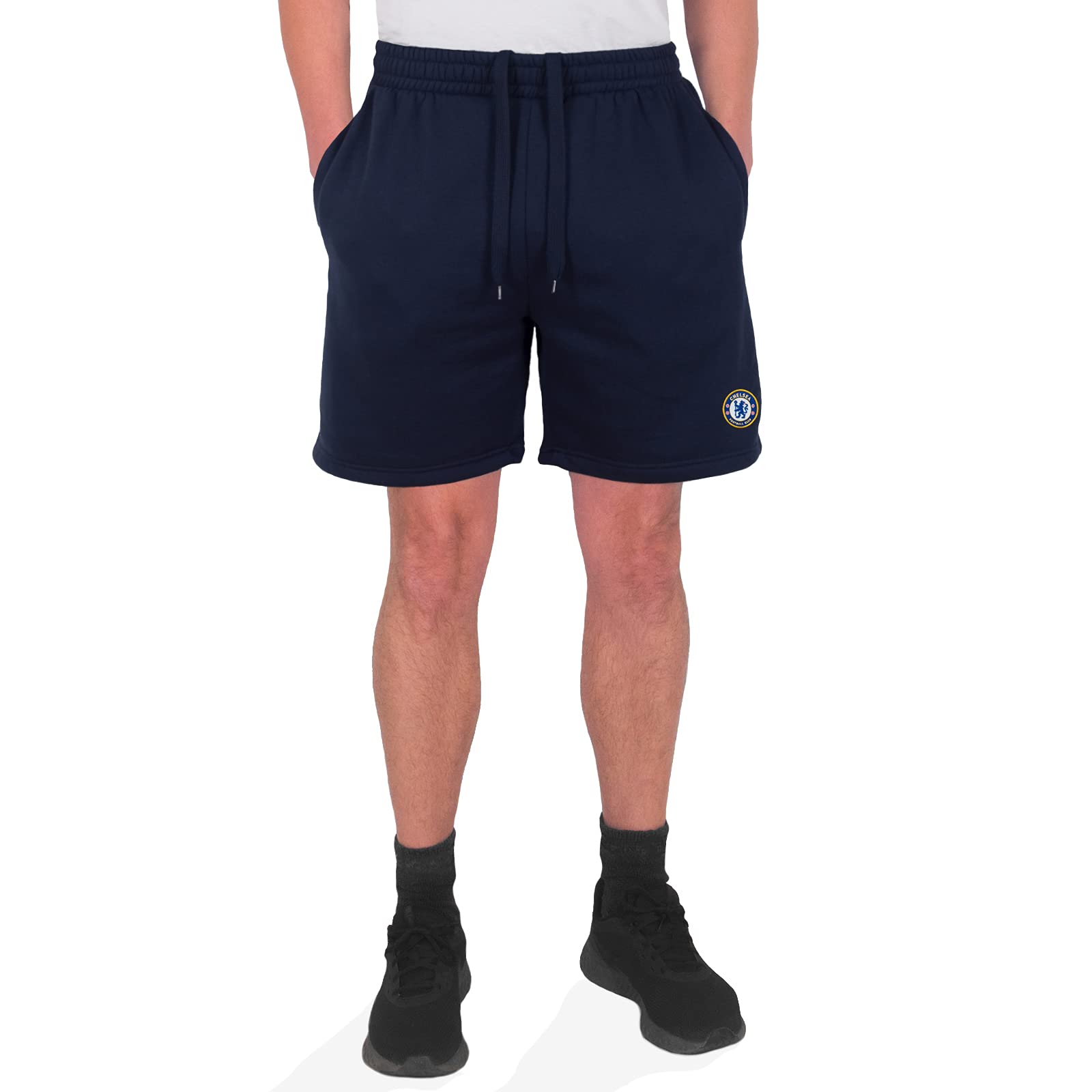 Chelsea FC Official Soccer Gift - Men's Fleece Jogger Shorts for Fans, Comfortable Athletic Lounge Wear for Game Day & Casual Outfits