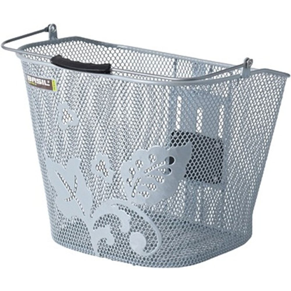 Basimply EC Flower Bicycle Basket - Woven Rattan Bike Basket with Handle - Vintage Front or Rear Bike Basket for Women & Men - Perfect for Picnics, Groceries & Farmers Market Shopping