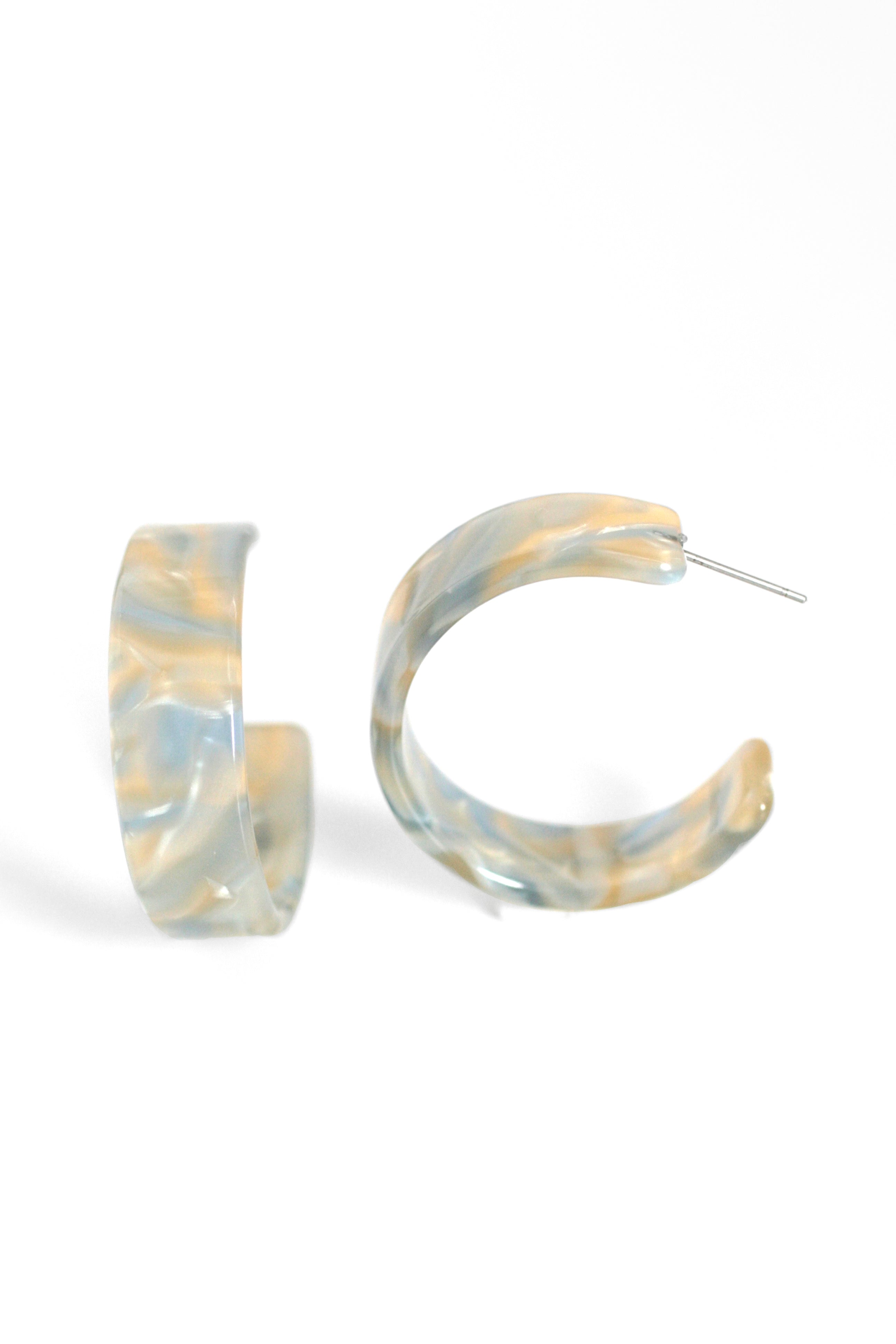 Yellow Resin Hoops Earrings for Women - Lightweight Durable Fashion Jewelry for Everyday Wear & Special Occasions