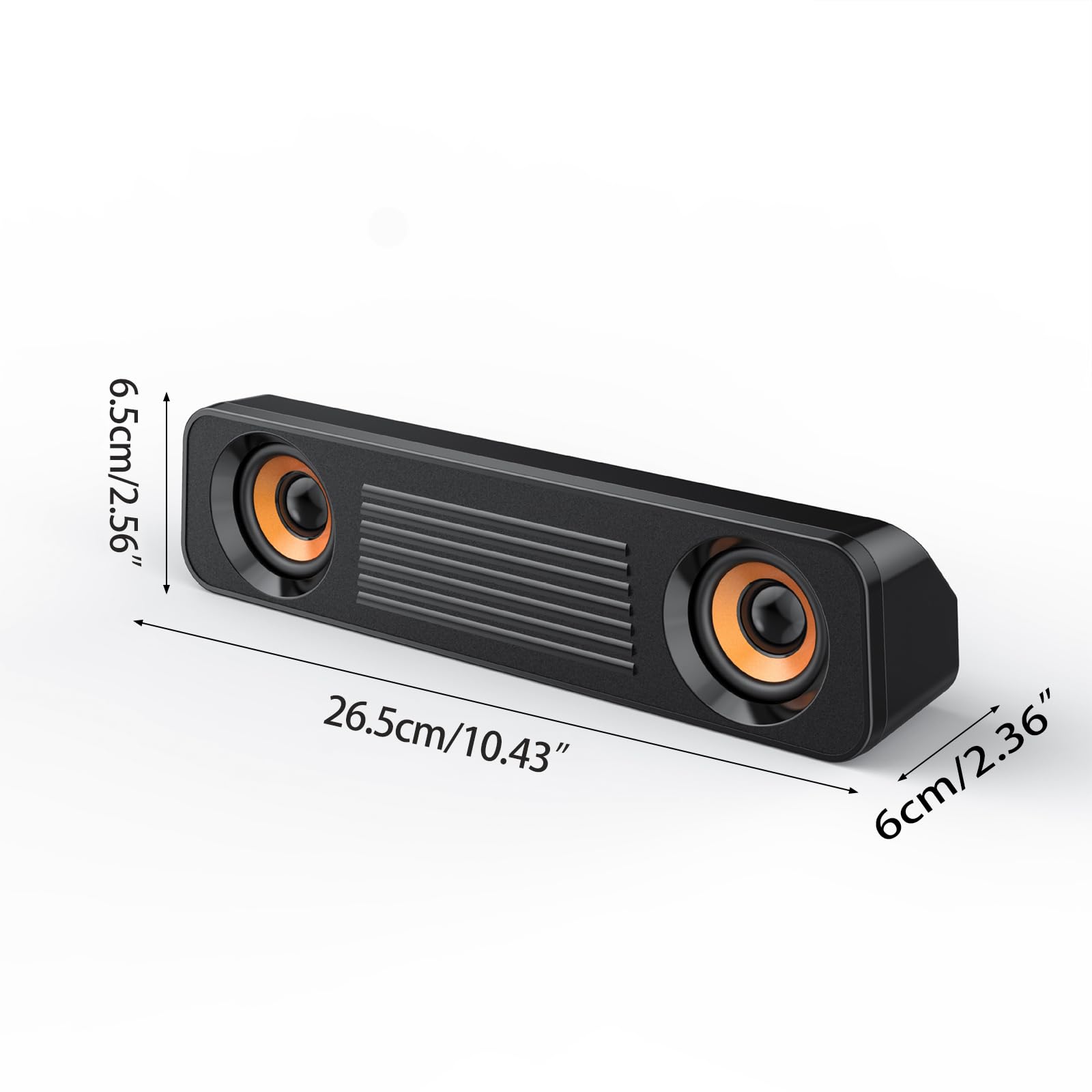 BEBIKR USB Powered PC Speakers with Subwoofer - Stereo Multimedia Gaming Speakers for PC, Desktop, Laptop - 3.5mm Audio with Volume Control - Perfect for Gaming, Movies, Music & Home Office Setup