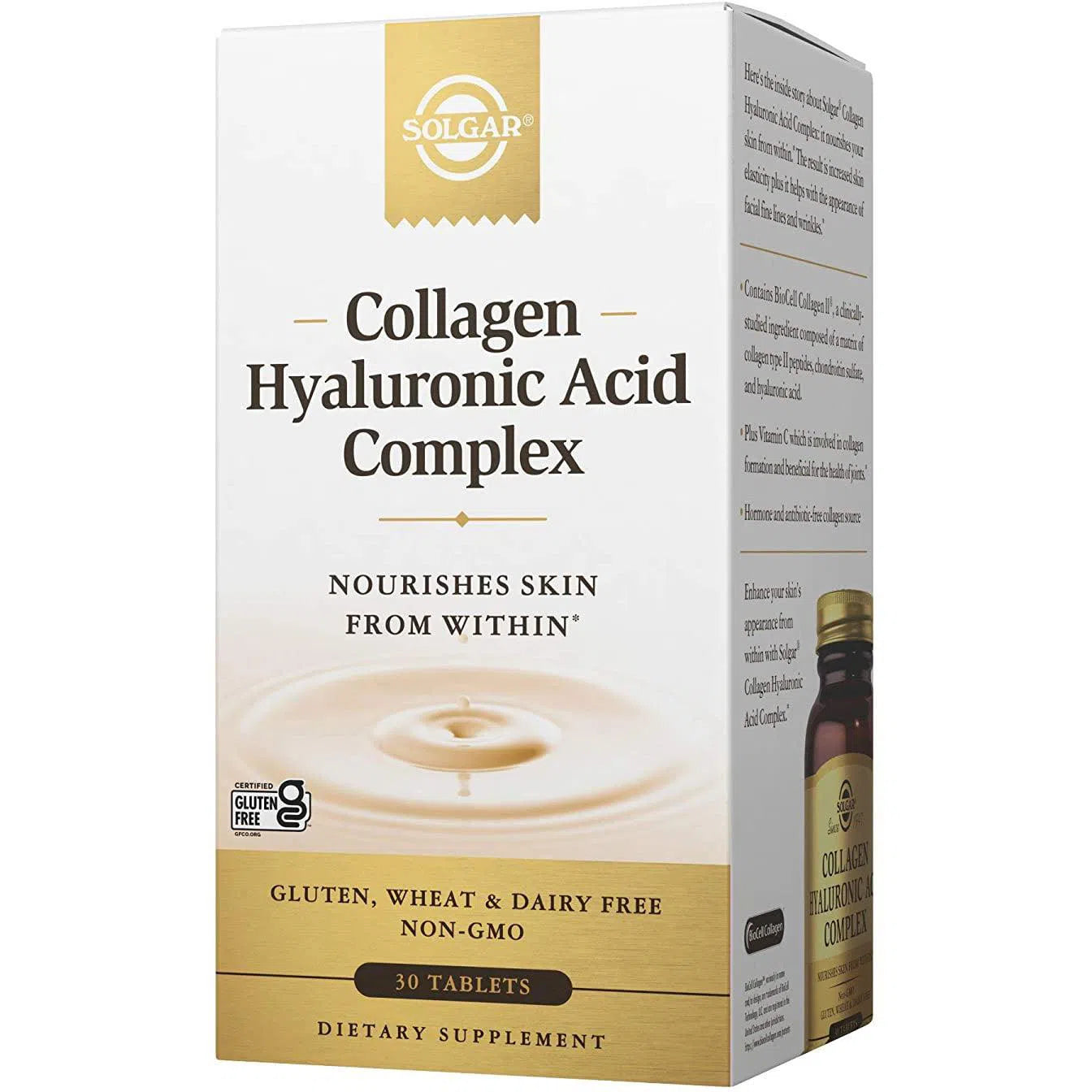 Solgar Collagen Hyaluronic Acid Complex Supplement for Skin Hydration & Joint Support - Anti-Aging Face Serum & Joint Pain Relief for Women & Men - Perfect for Daily Skincare Routine & Active Lifestyle