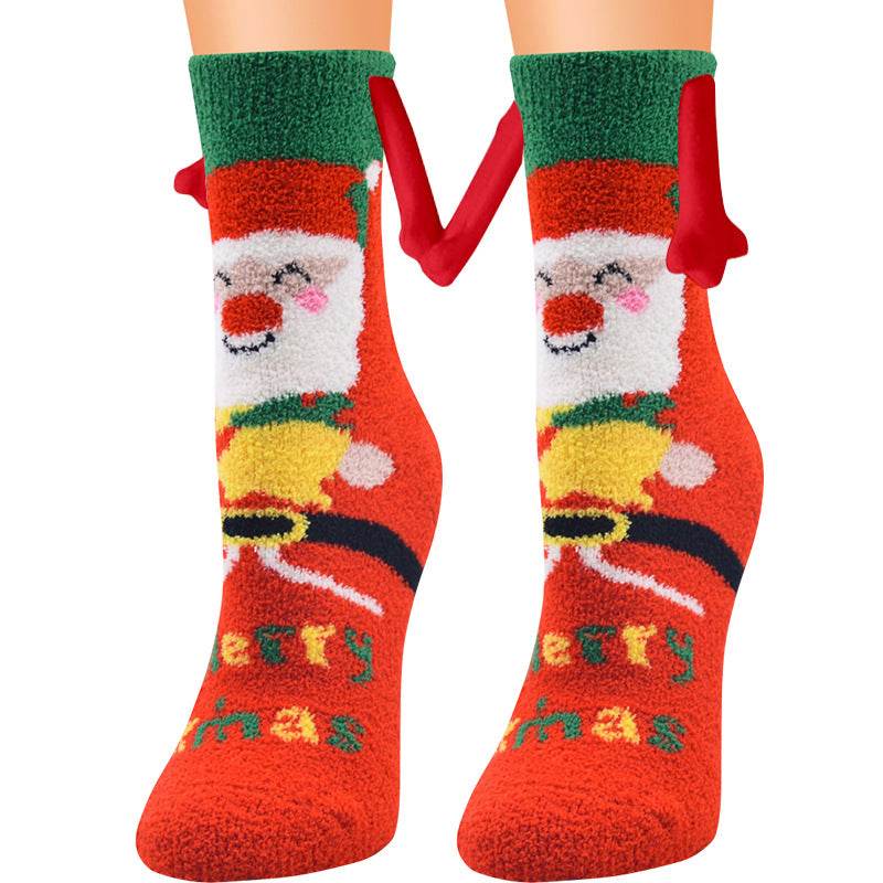 Hand In Hand Magnetic Christmas Socks - Festive Holiday Socks for Couples & Families - Perfect for Christmas Gifts, Stocking Stuffers & Winter Home Decor