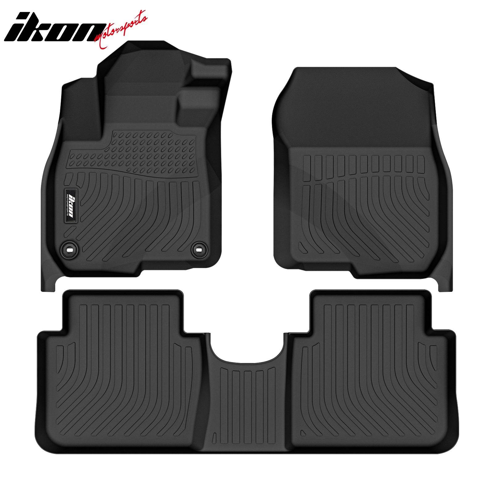 IKON 3D Molded All-Weather Floor Mats for 2017-2022 Honda CRV - TPE Thermo Plastic Elastomer Front & Rear Seat Liners (3-Piece Set, Black) - Perfect for Daily Commutes, Road Trips, and Outdoor Adventures