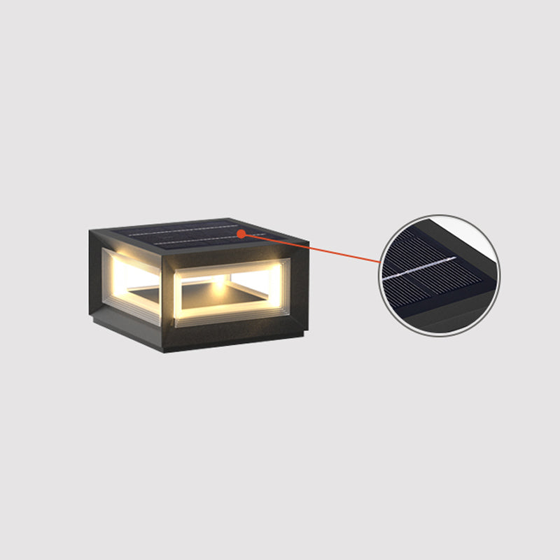 Solar Powered LED Light Cube Outdoor Post Light - Waterproof & Durable for Garden, Pathway, and Patio Lighting
