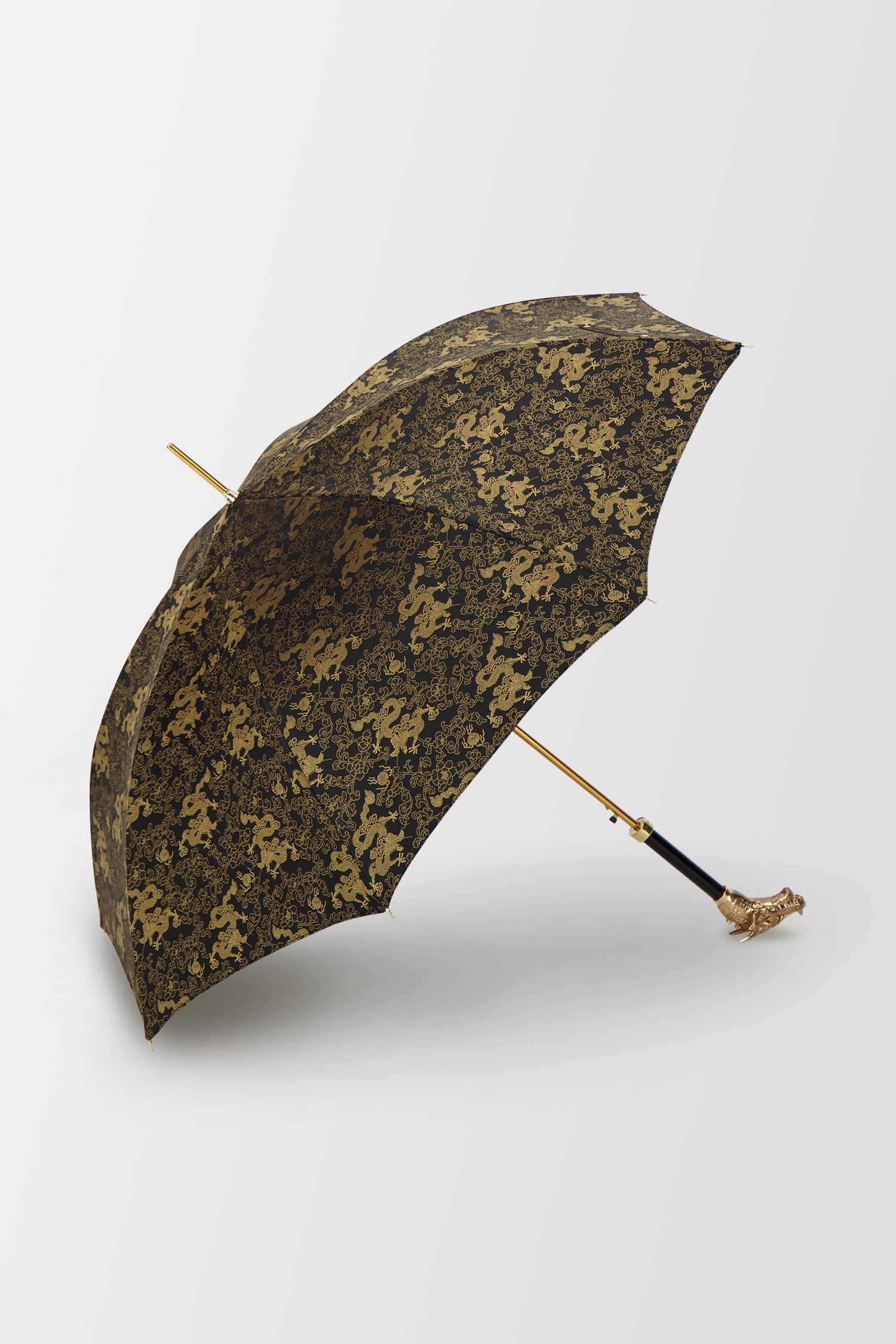 Pasotti Golden Dragon Luxury Umbrella - Elegant Handmade Designer Umbrella for Men & Women - Perfect for Weddings, Gala Events & Fashionable Rainy Days