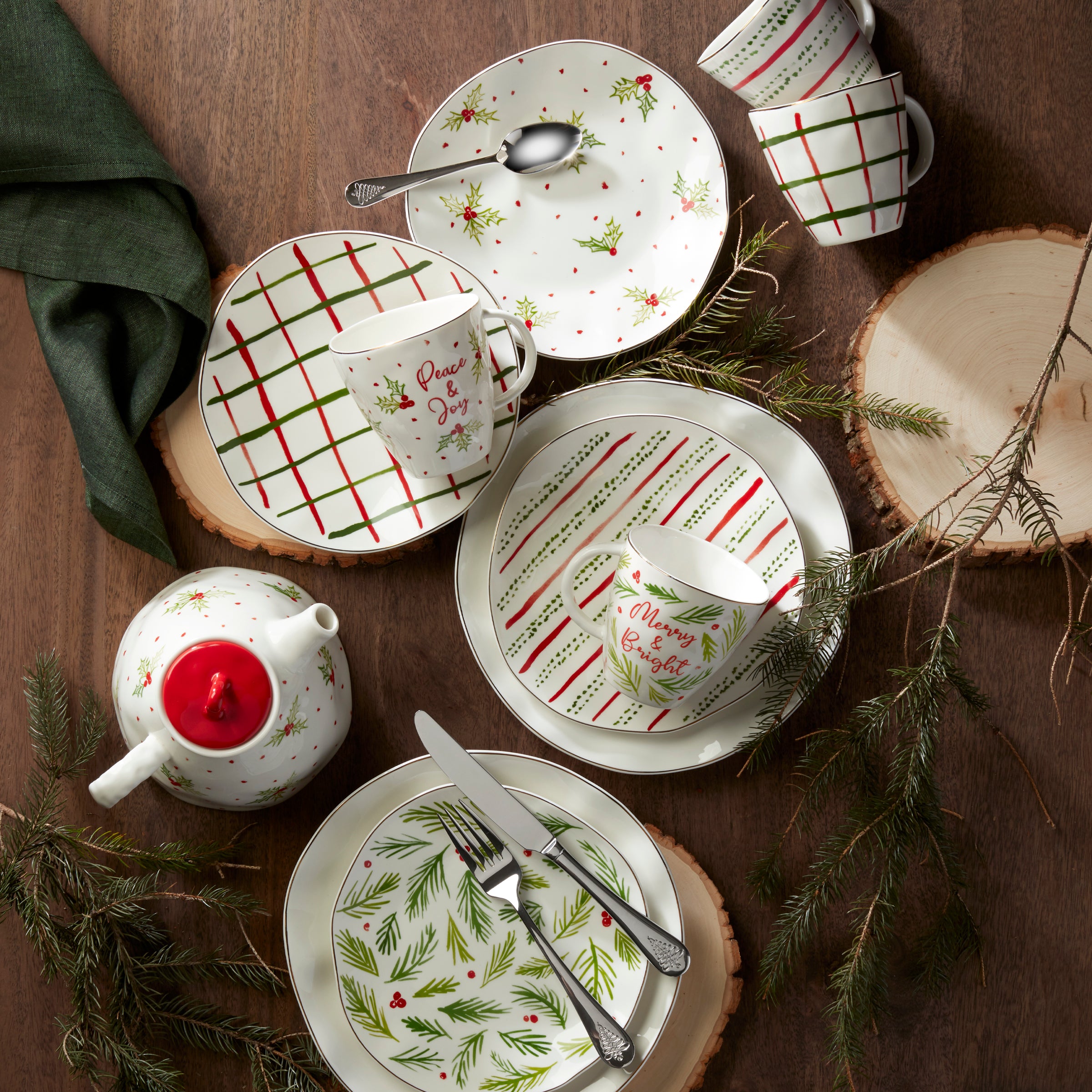 Bayberry 12-Piece Dessert Plate Set - Elegant Porcelain Dinnerware for Parties, Tea Time & Home Decor