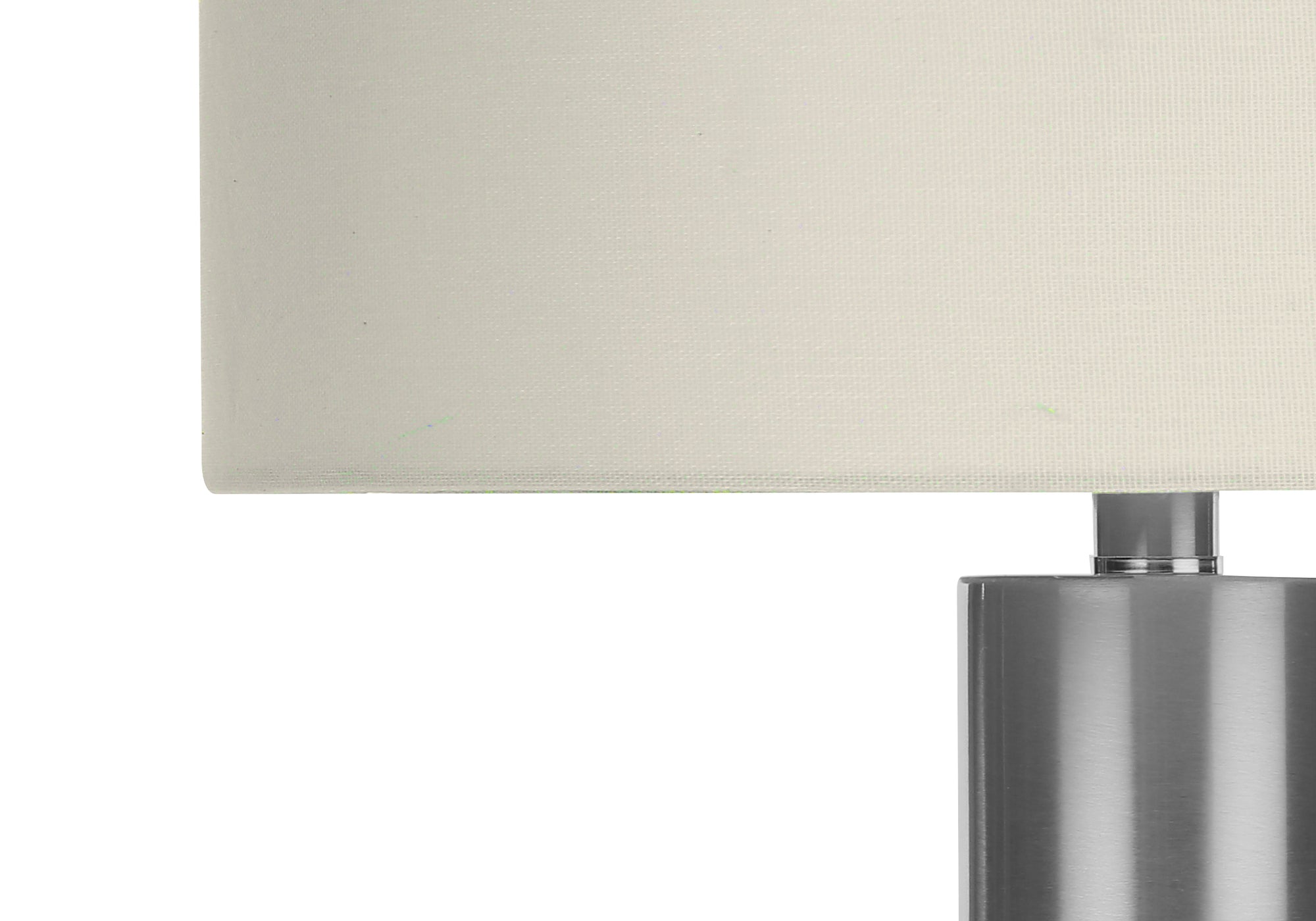 GlimmerGlow 28H Nickel Metal Table Lamp with Ivory Cream Shade - Modern Bedside & Living Room Lighting for Home Office Decor