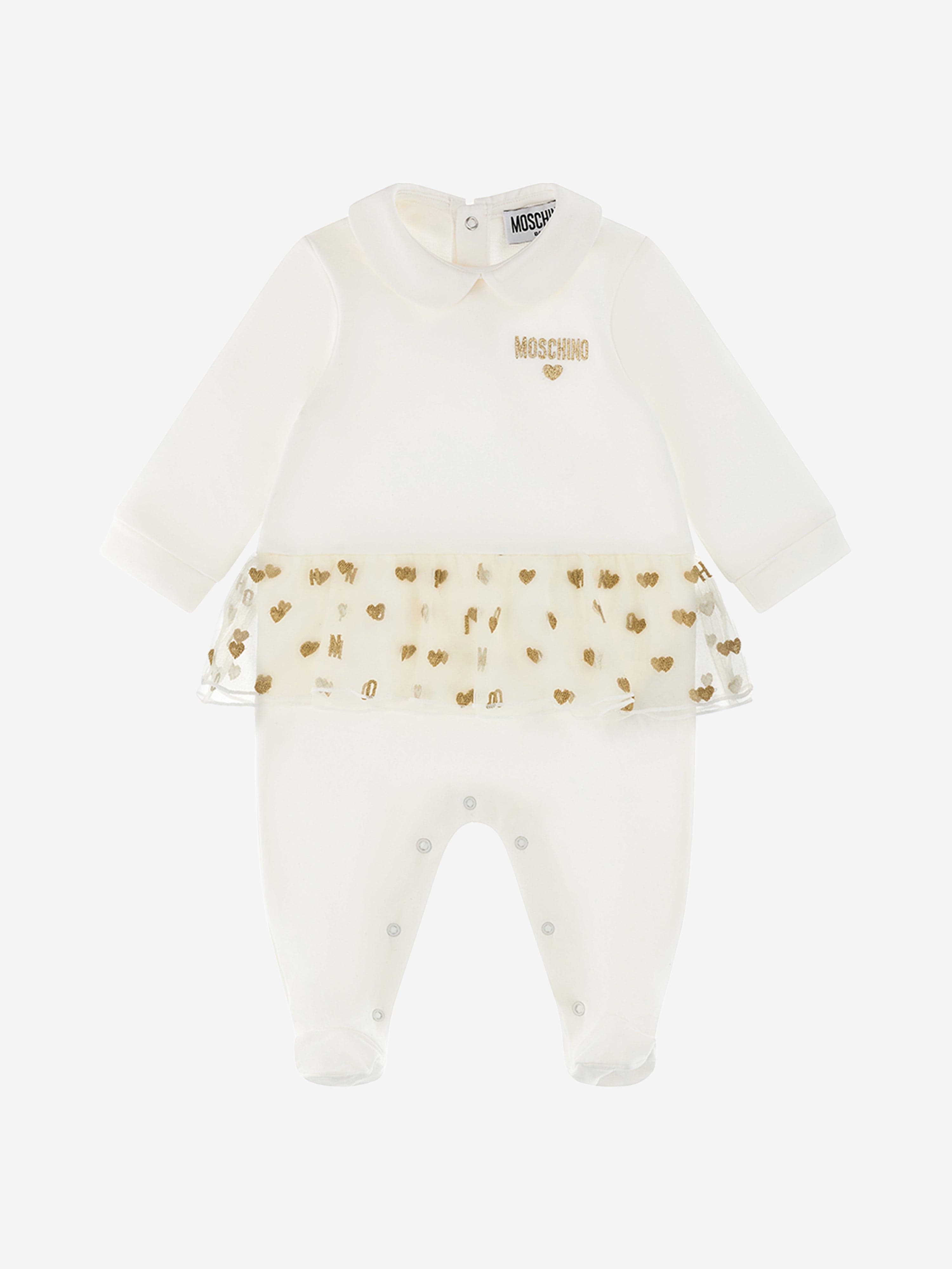 Ivory Baby Girls Hearts Babygrow Gift Set - Soft Cotton Romper & Bodysuit Outfit for Newborns & Infants - Perfect for Baby Showers, Christenings & Photo Shoots
