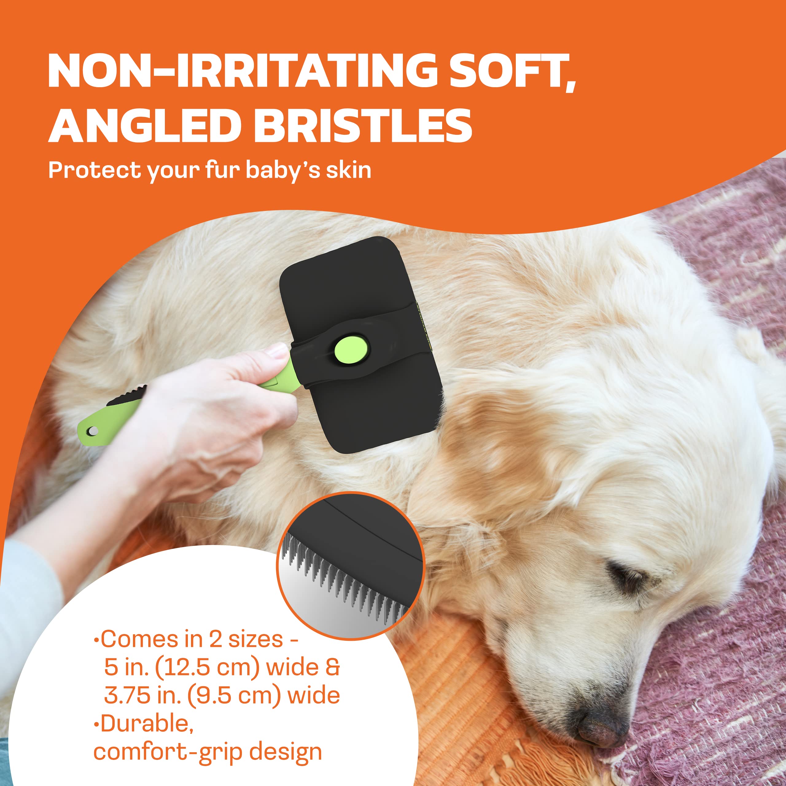 Self Cleaning Slicker Brush for Dogs & Cats - Pet Grooming Brush for Shedding Control, Long Haired Pets, Medium to Large Breeds | Perfect for Home Grooming & Professional Deshedding Supplies