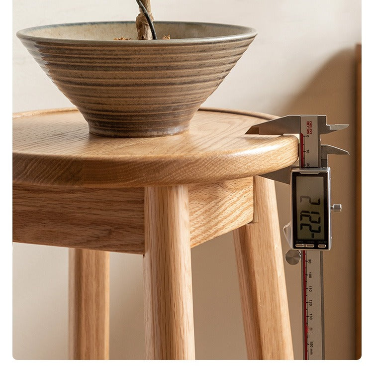 Solid Oak Wood Modern Small Flower Stand - Elegant Plant Display for Home, Office, and Garden Decor