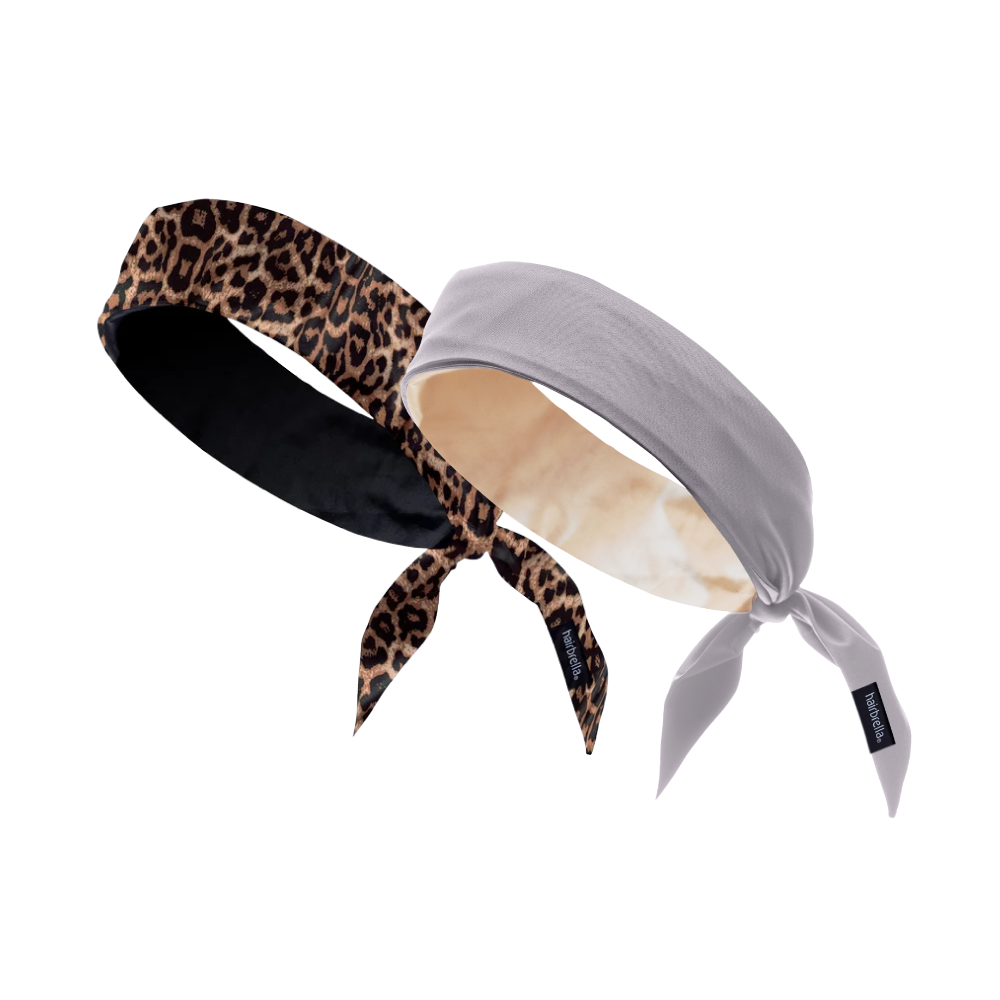 Hairbrella Adjustable Satin Lined Headband for Women - 2 Pack | Soft Stretchy Hair Accessories for Workouts, Yoga & Everyday Wear
