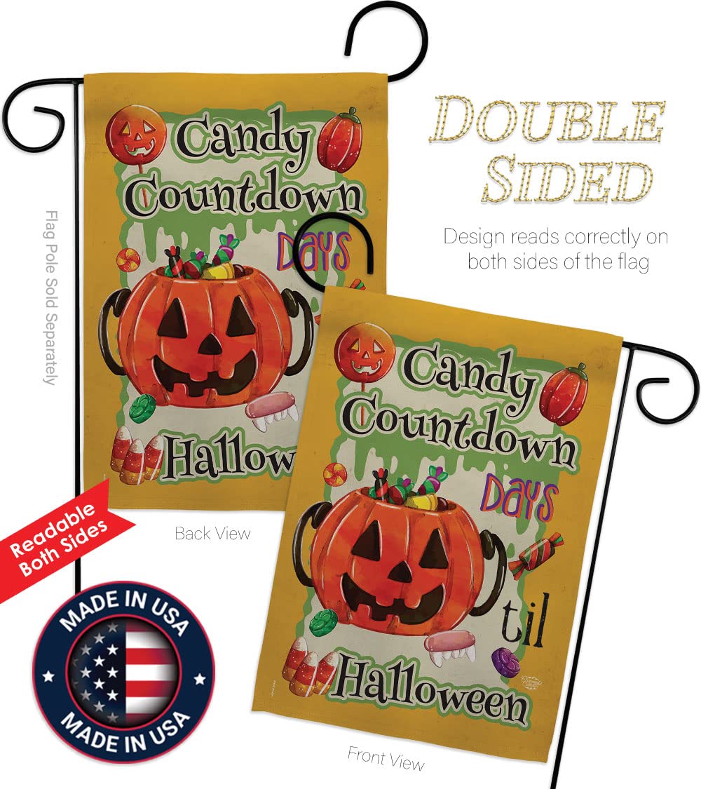 Halloween Garden Flag - Fall Witch Trick or Treat Decor for Yard