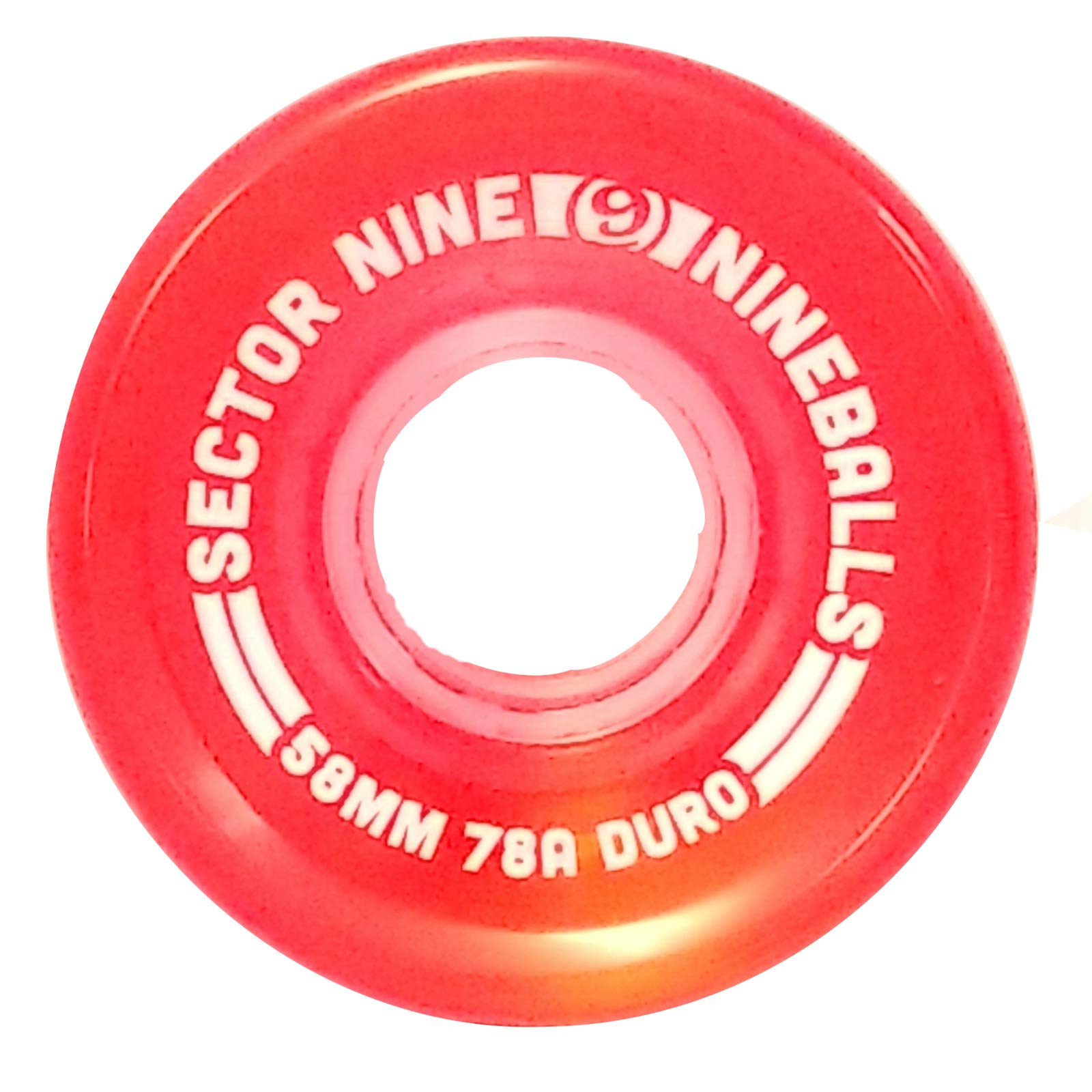 Sector 9 Nineballs Skateboard Wheels 58MM 78A Red - High Performance Cruiser Wheels for Smooth Riding on Streets & Parks