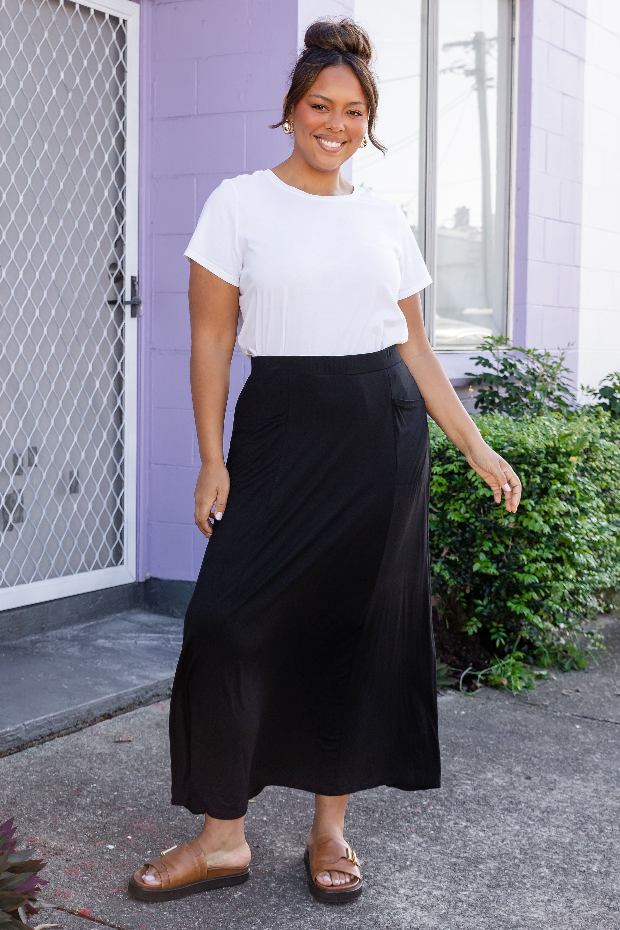 Olivia Maxi Skirt for Women - Elegant Black Long Flowy Skirt with High Waist | Perfect for Casual Wear, Beach, Vacation & Boho Outfits