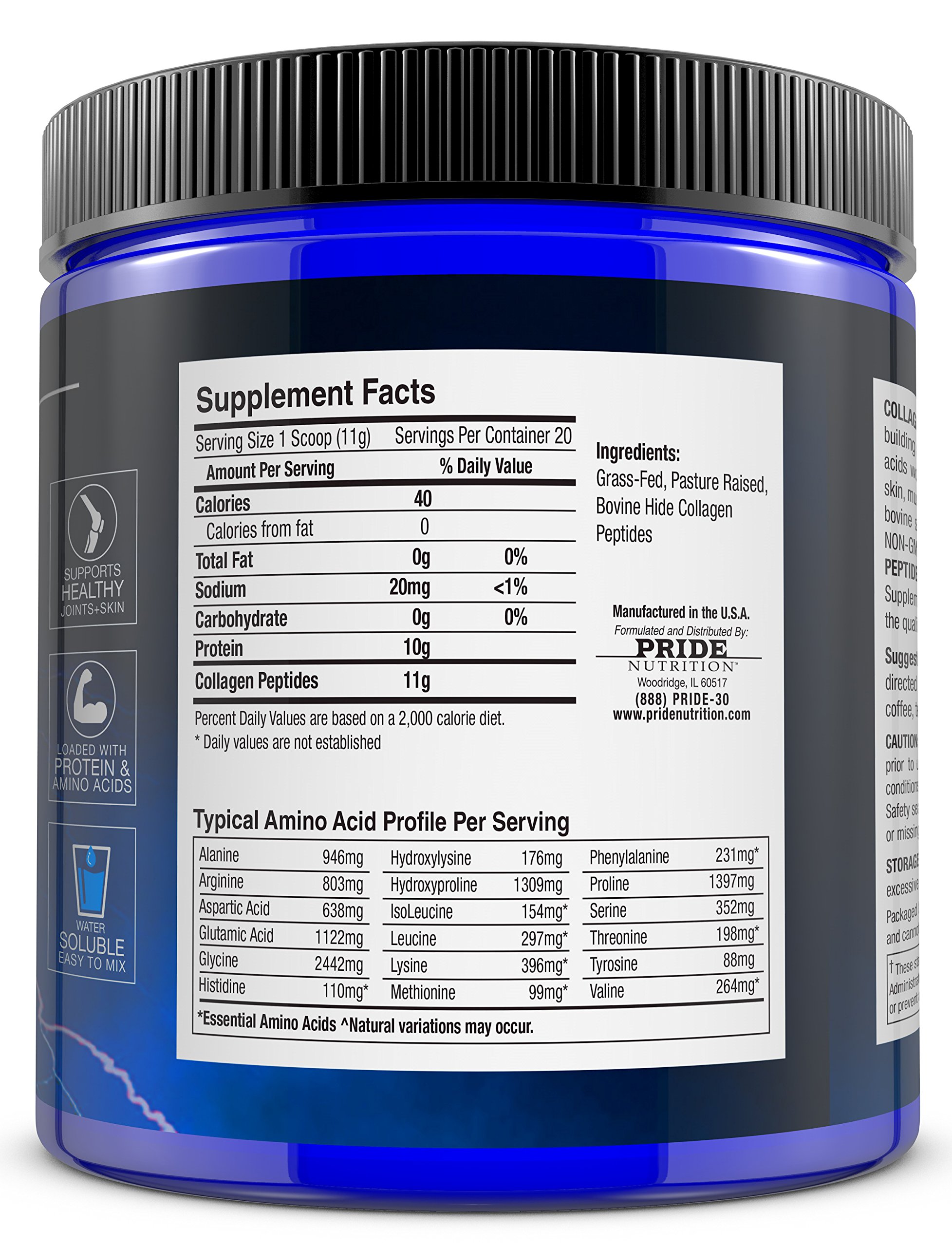 Grass-Fed Hydrolyzed Collagen Peptides Powder - Paleo & Keto Friendly Supplement for Youthful Skin, Healthy Hair, Strong Nails & Joint Support - Non-GMO, Gluten Free - Perfect for Smoothies, Coffee & Baking