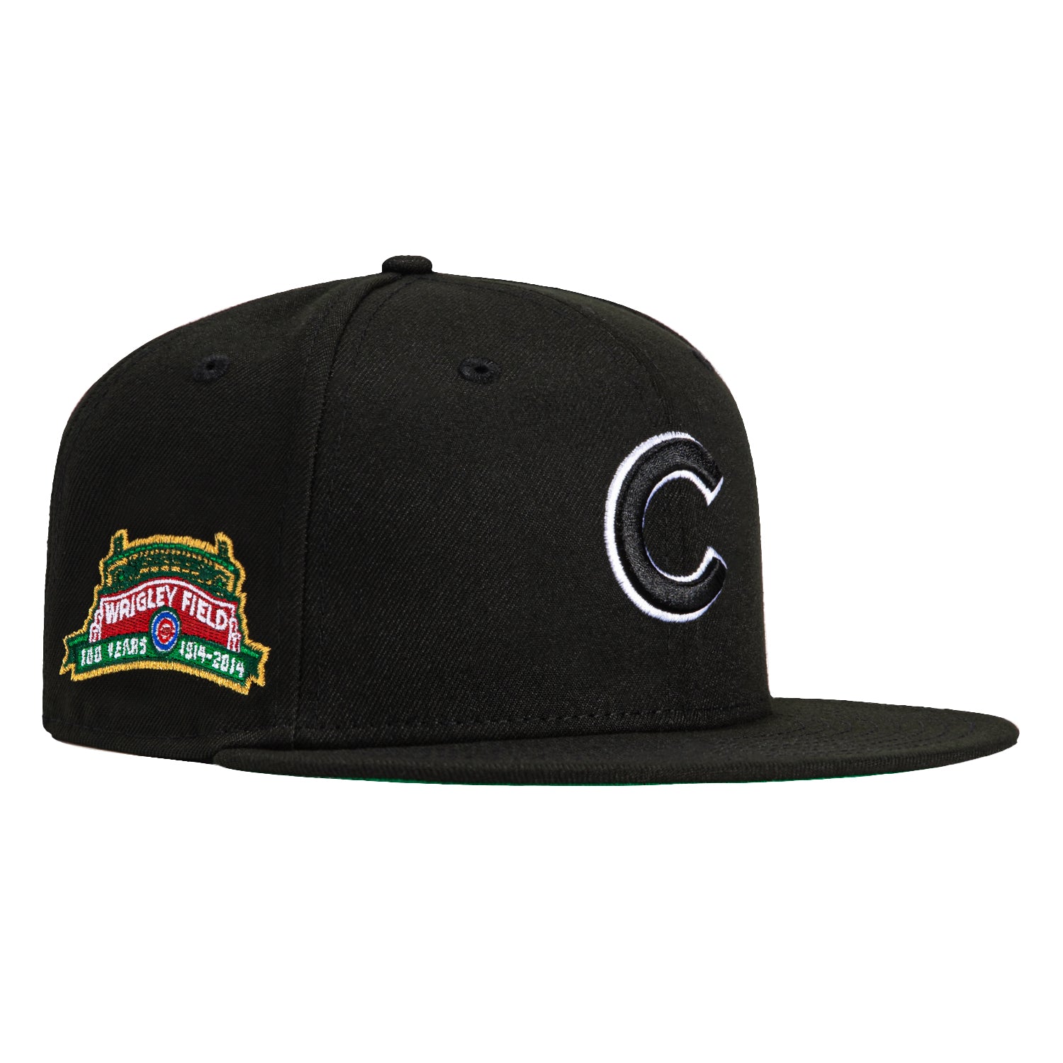 New Era 59Fifty Chicago Cubs Wrigley Field Patch Snapback Hat - Black & White Adjustable Baseball Cap for Men & Women | Perfect for Baseball Games, Sports Events & Casual Wear