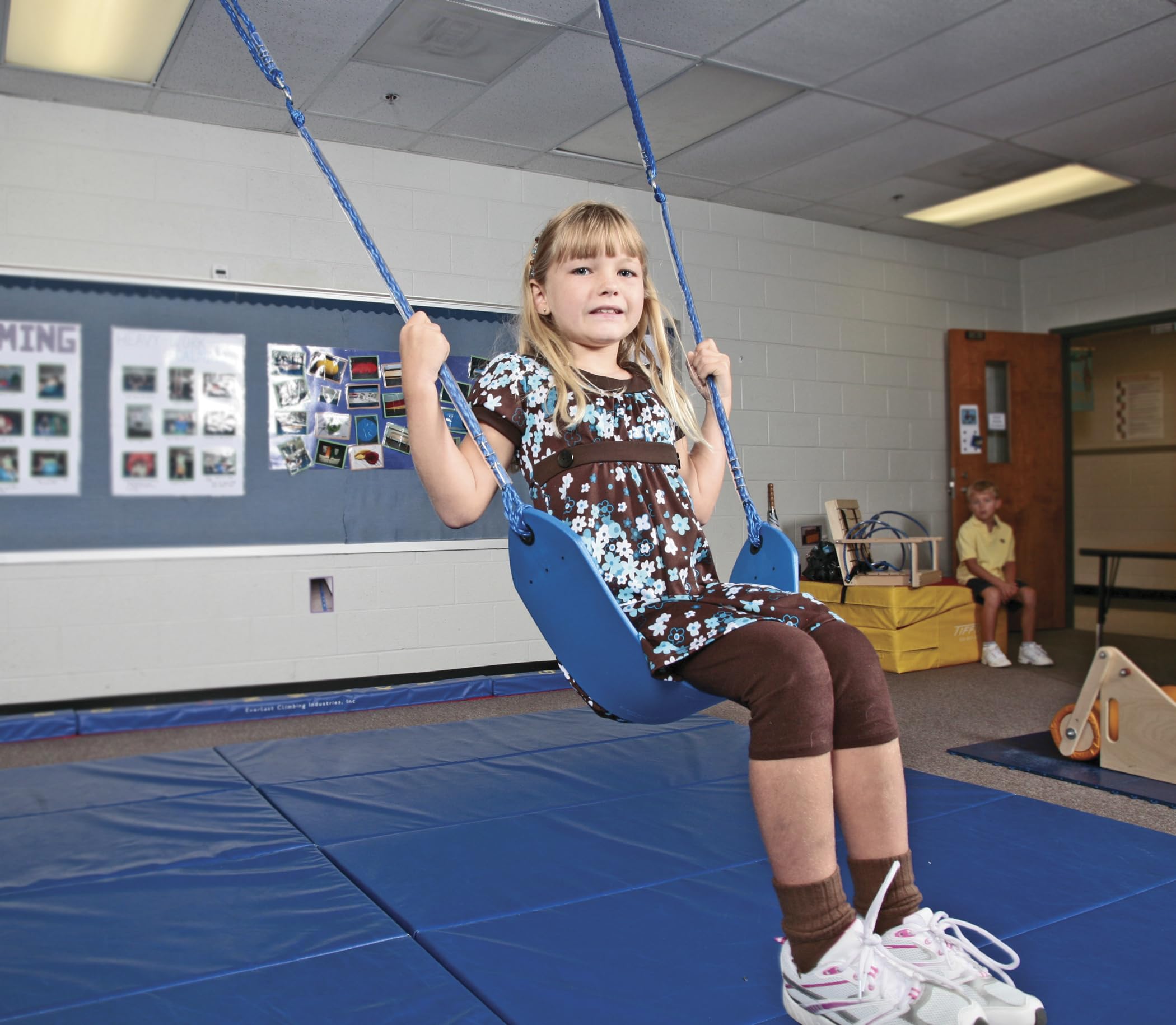 Abilitations Integrations Adjustable Sling Swing with 2 Carabiners for Two-Point Suspension - Sensory Swing for Kids with Autism, ADHD & Special Needs - Perfect for Indoor & Outdoor Therapy & Play
