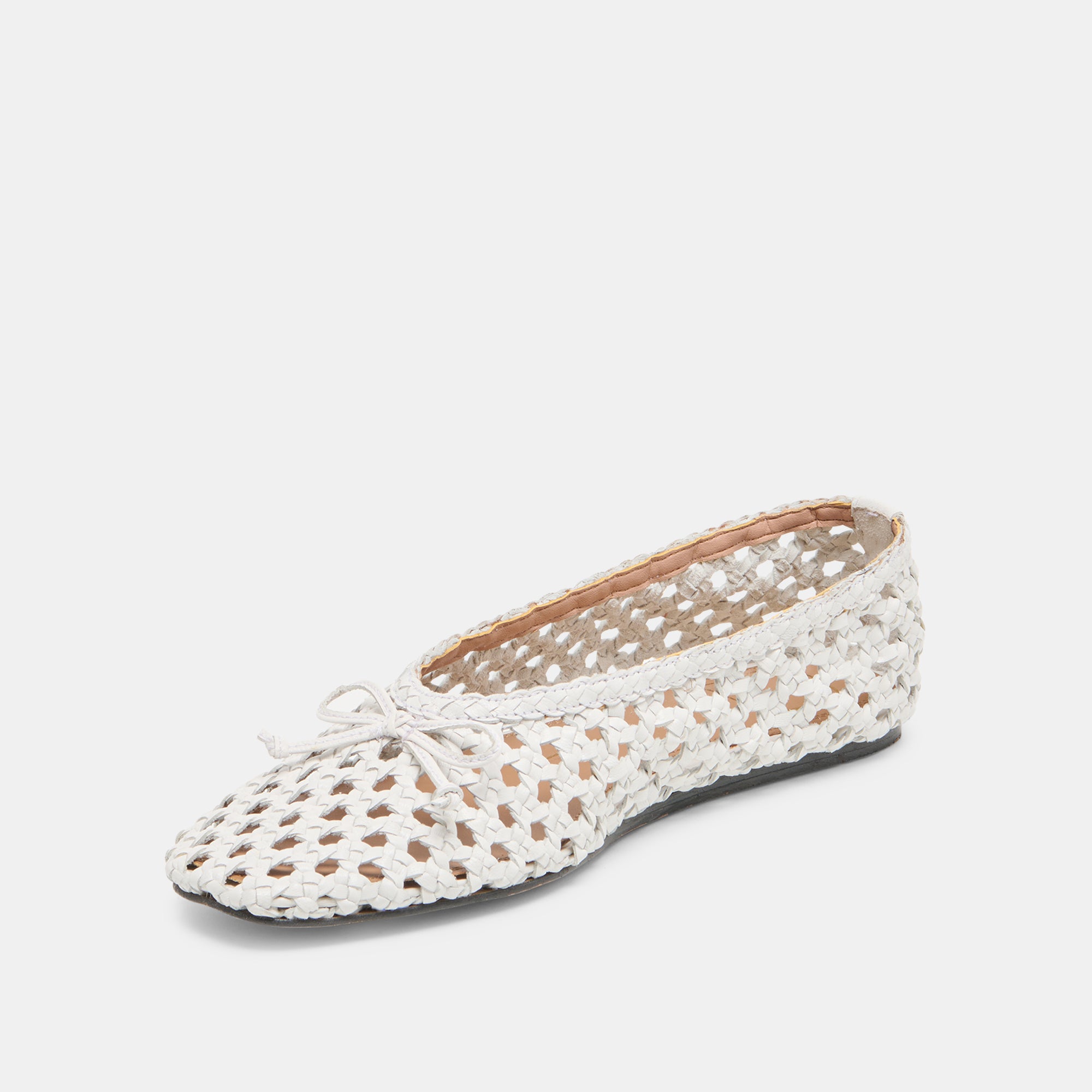 EDDA Women's Ballet Flats - Woven Leather Slip-On Shoes in Bone Color | Comfortable & Stylish for Work, Travel & Casual Wear