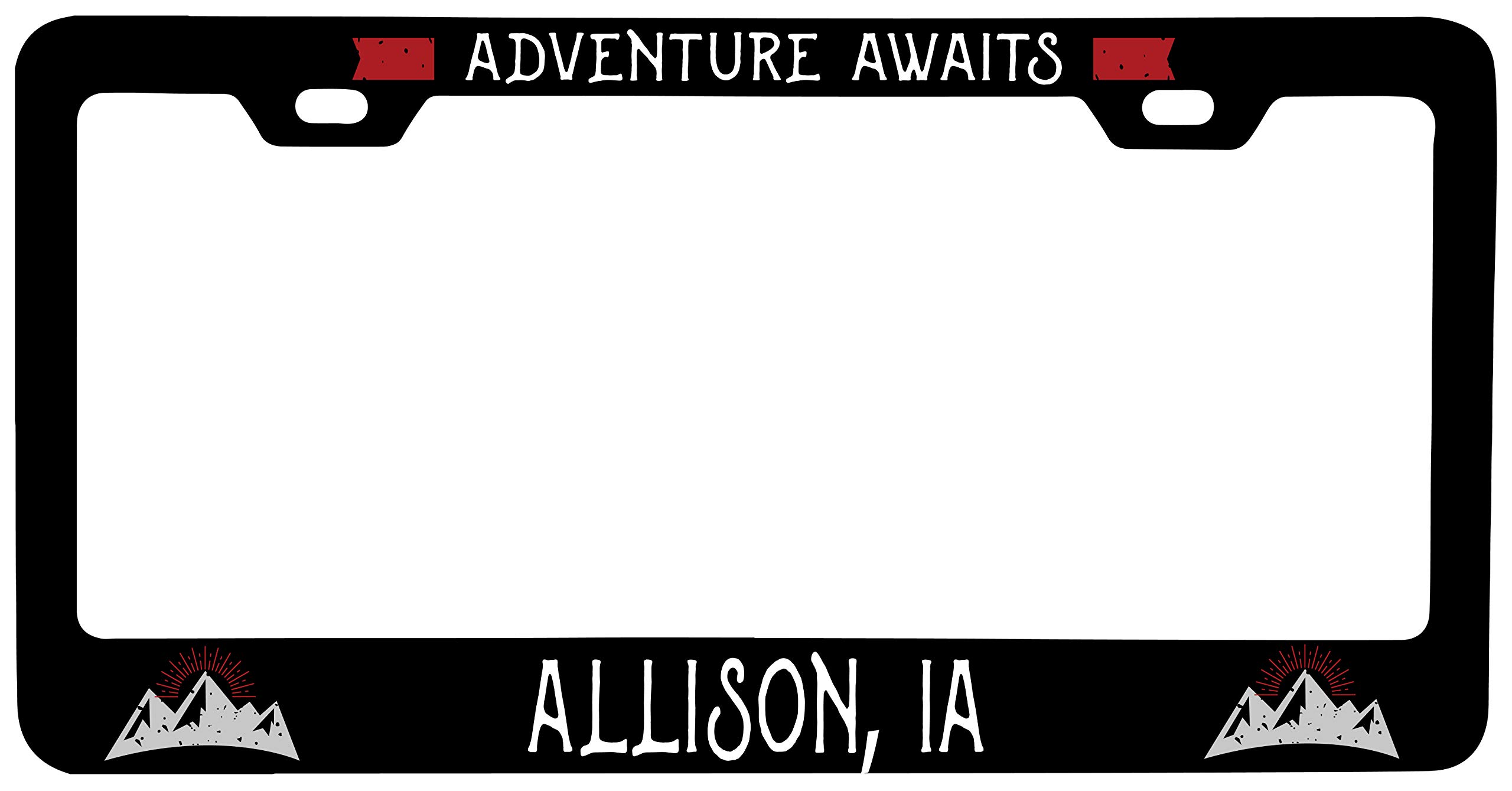 Allison Iowa Vanity Metal License Plate Frame - Personalized Car Accessory for Trucks, SUVs & Vehicles - Perfect for Show Cars, Gifts & State Pride