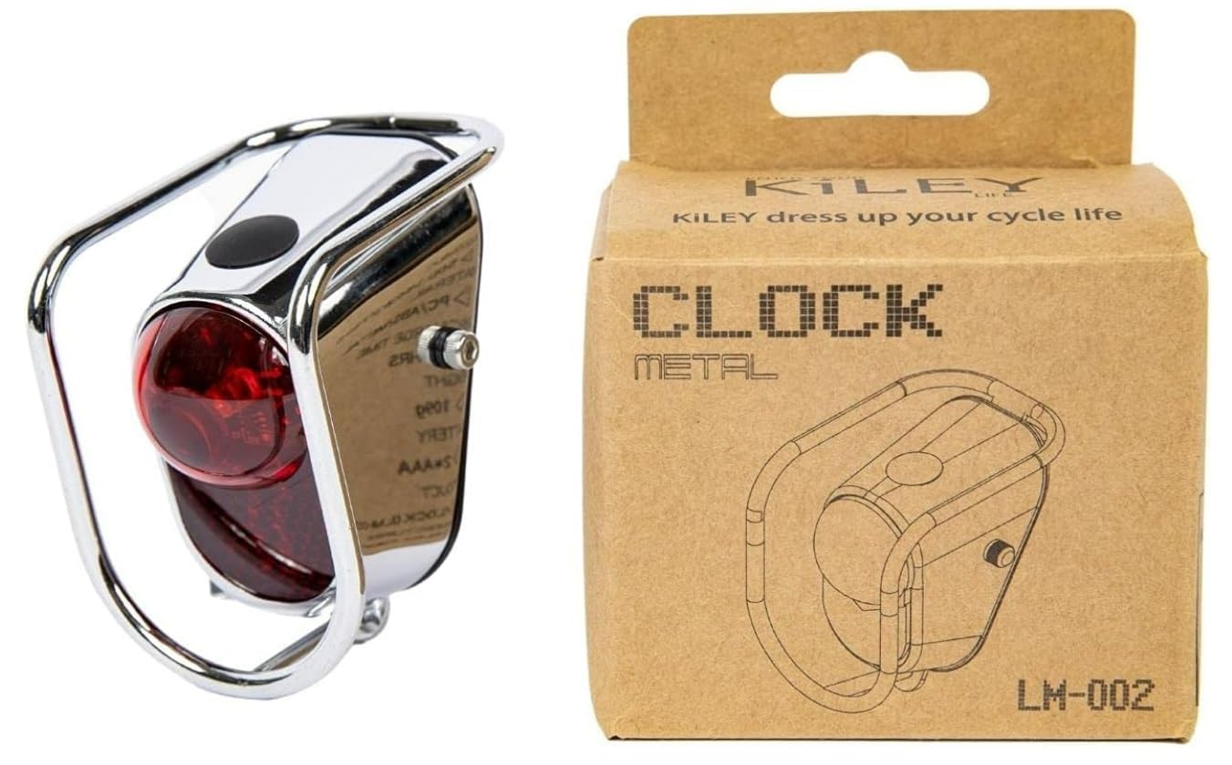 Vintage Bike LED Tail Light - Chrome Rear Bicycle Light for Safety, Classic Touring Bike Accessories (LM-002) | Perfect for Night Cycling, Commuting & Vintage Bike Restoration