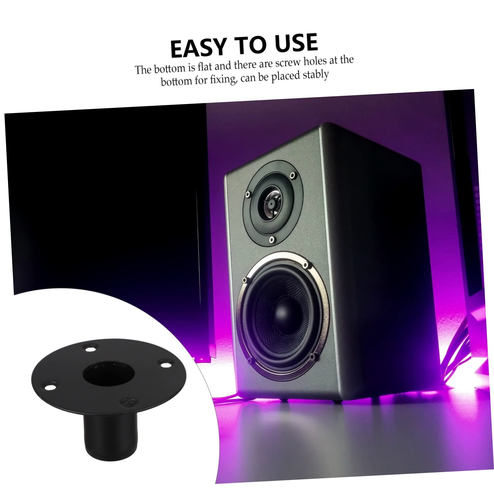 108mm x 60mm Heavy Duty Metal Speaker Stand Base Plate - Studio & Stage Speaker Mount for DJ Equipment, PA Systems, Live Performances & Home Theater Setups