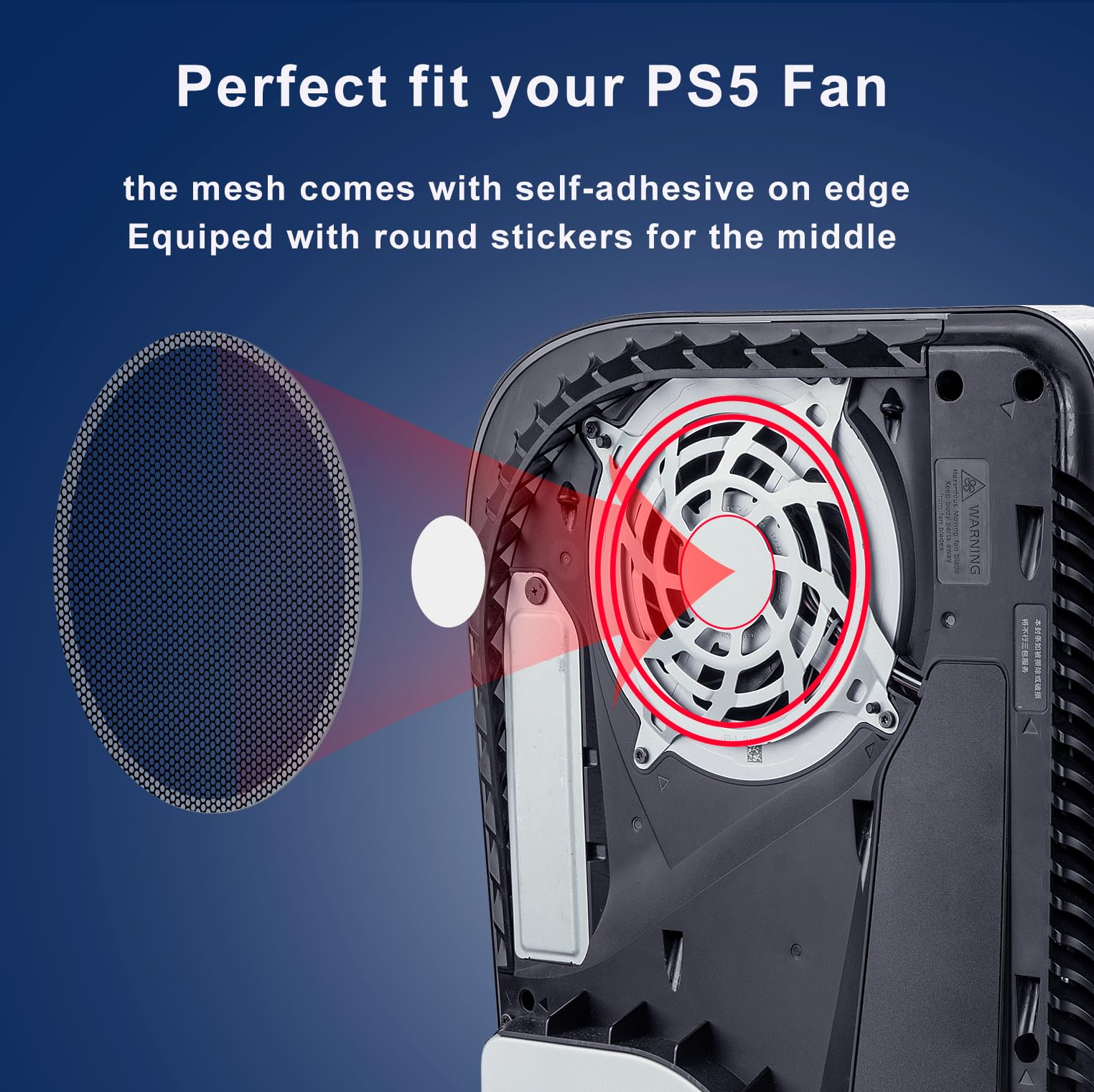 4 Pack PS5 Heatsink Fan Dust Filters with Cooling Vents - Dust Proof Covers for PlayStation 5 Cooling System - Perfect for Gaming Setup & Console Protection