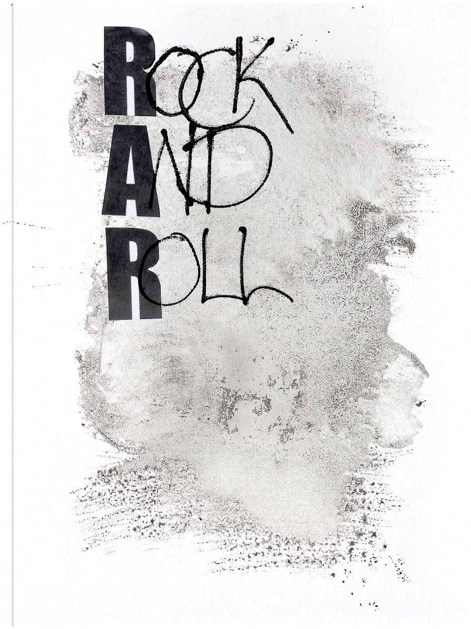 Rock and Roll Fine Art Canvas Wall Decor by Artist Design Fabrikken - Ready to Hang 24x32 Inch - Perfect for Living Room, Bedroom, Office & More - Music Inspired Home Decor for Fans & Collectors