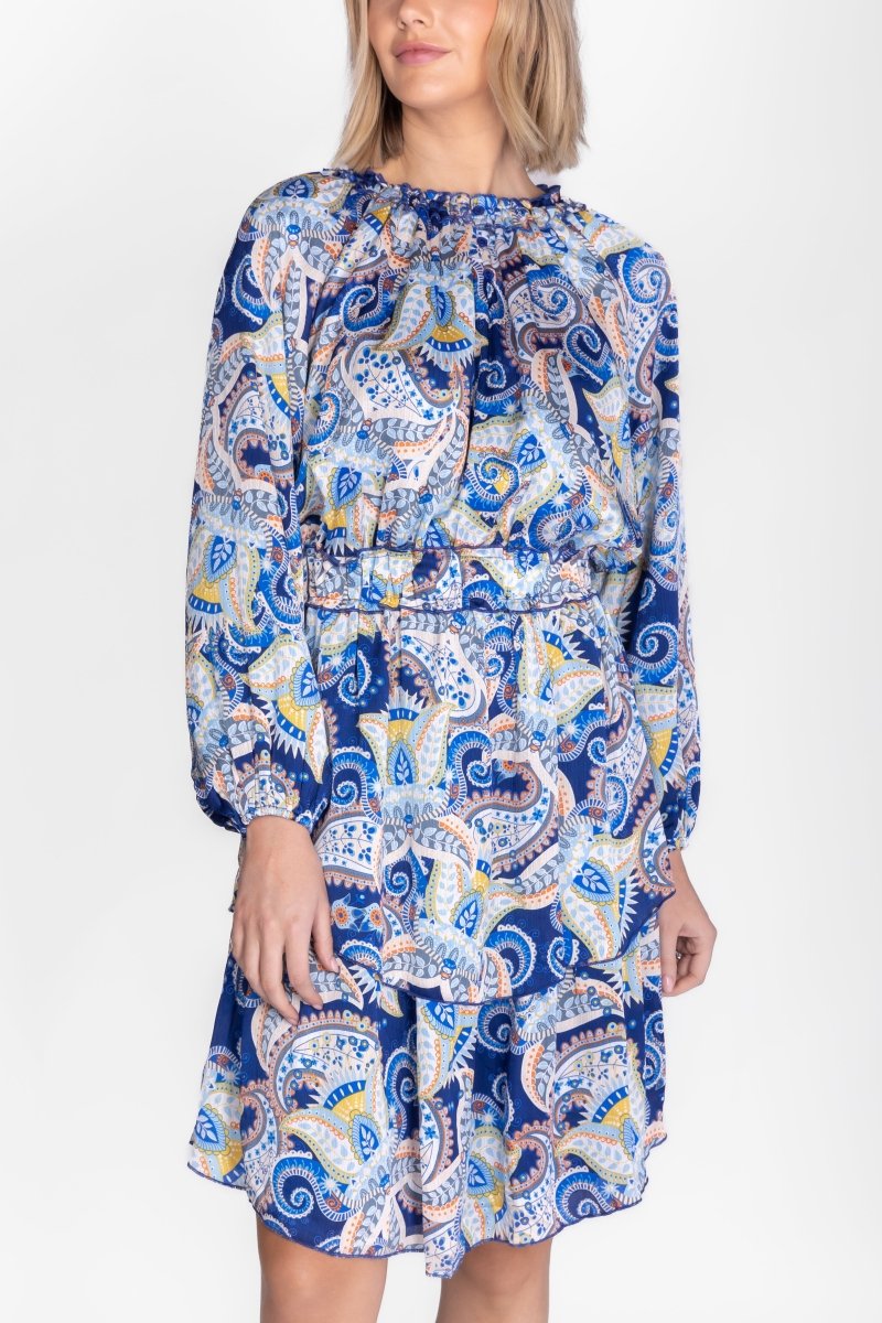 SKYE DRESS Women's Navy Blue Flowy Midi Dress - Perfect for Casual Outings, Date Nights & Summer Vacations