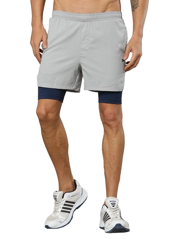JOLGER Men's Performance Running Shorts with Built-in Compression Tights – Quick-Dry, Breathable, Lightweight Athletic Shorts for Gym, Training & Running | Secure Pocket for Phone | Ideal for Workouts, Jogging & Outdoor Sports