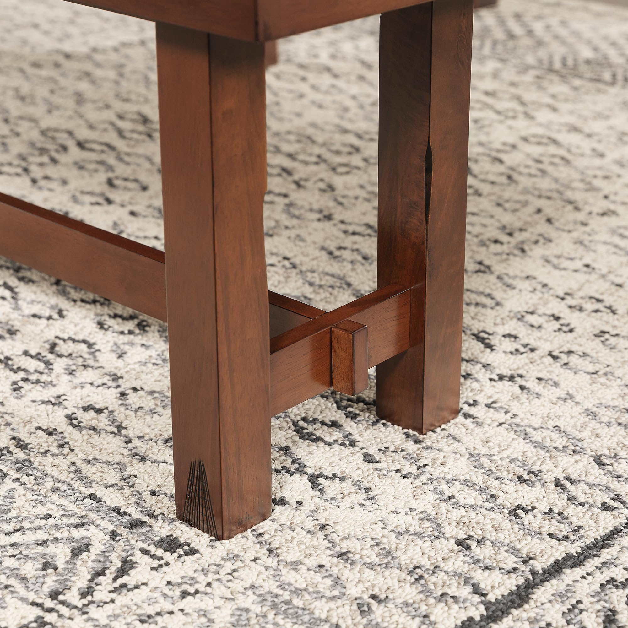 Rustic Farmhouse Wood Distressed Dining Bench - 60 Inch Kitchen Table Bench Seat for 3 - Brown Oak Finish - Perfect for Farmhouse Kitchens, Dining Rooms & Breakfast Nooks