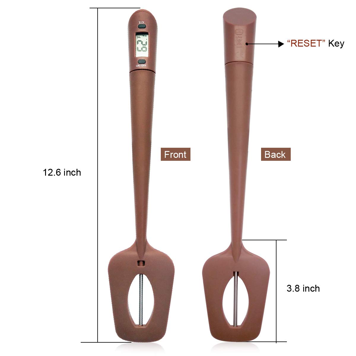 Efeng Digital Candy Thermometer Spatula with Instant Read & Pot Clip - BPA-Free Silicone Kitchen Tool for Candy Making, Chocolate, Jams, Syrups - Perfect for Home Baking, DIY Desserts, and Professional Confectionery