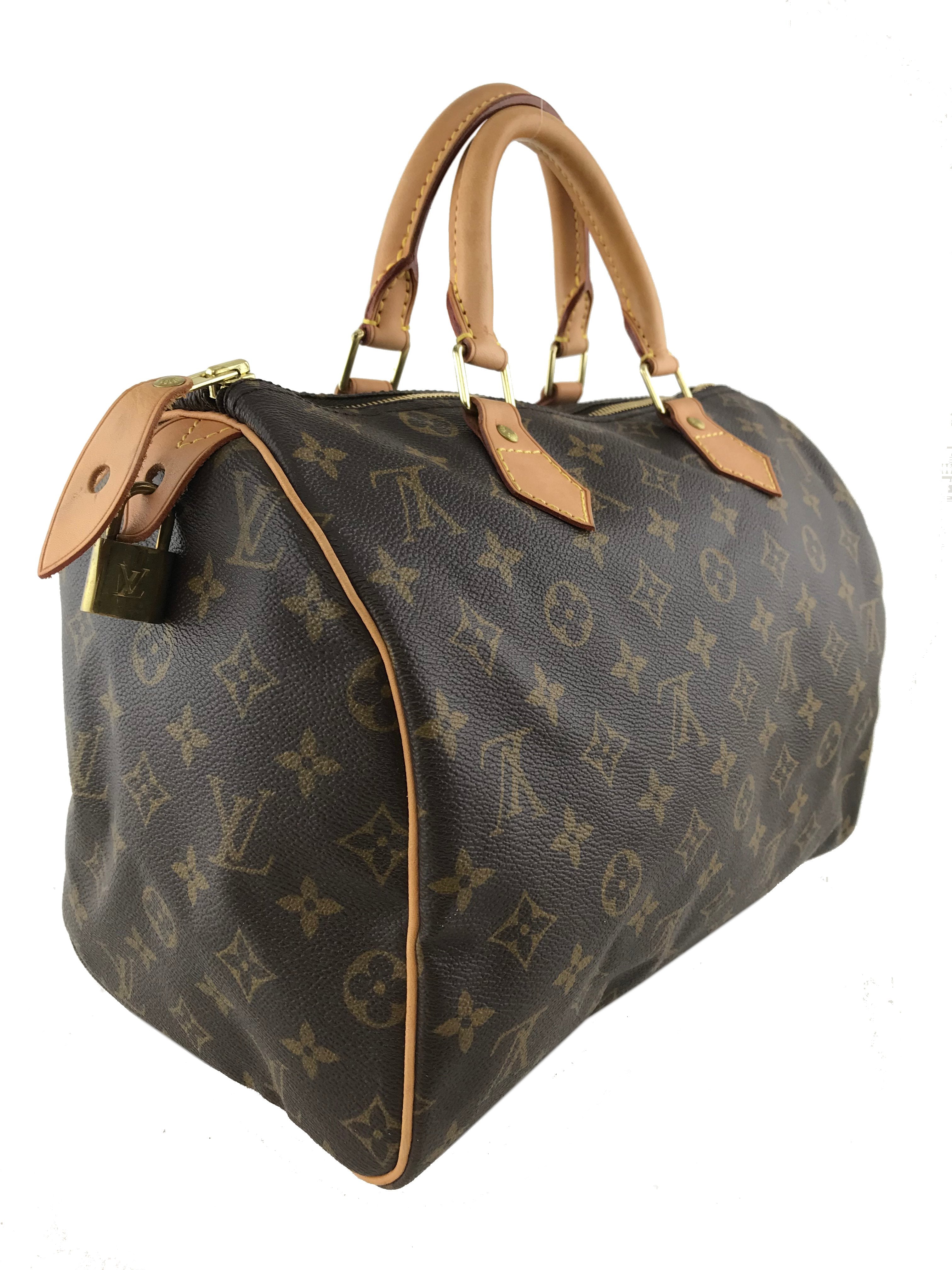 Authentic Louis Vuitton Monogram Speedy 30 Handbag - Luxury Canvas Shoulder Bag for Women - Perfect for Work, Travel & Everyday Use