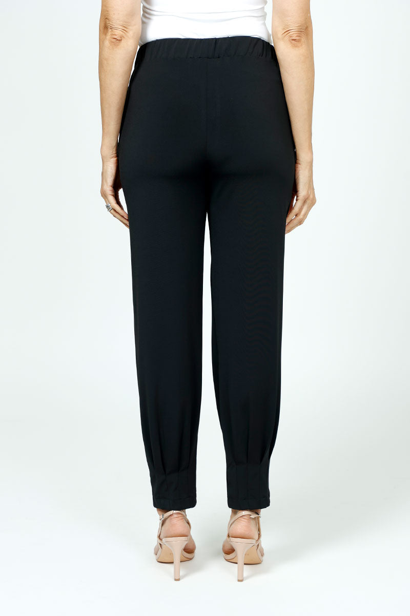 Planet Matte Jersey Pinched Pleat Pants for Women - Comfortable High Waisted Trousers for Work, Office & Casual Wear