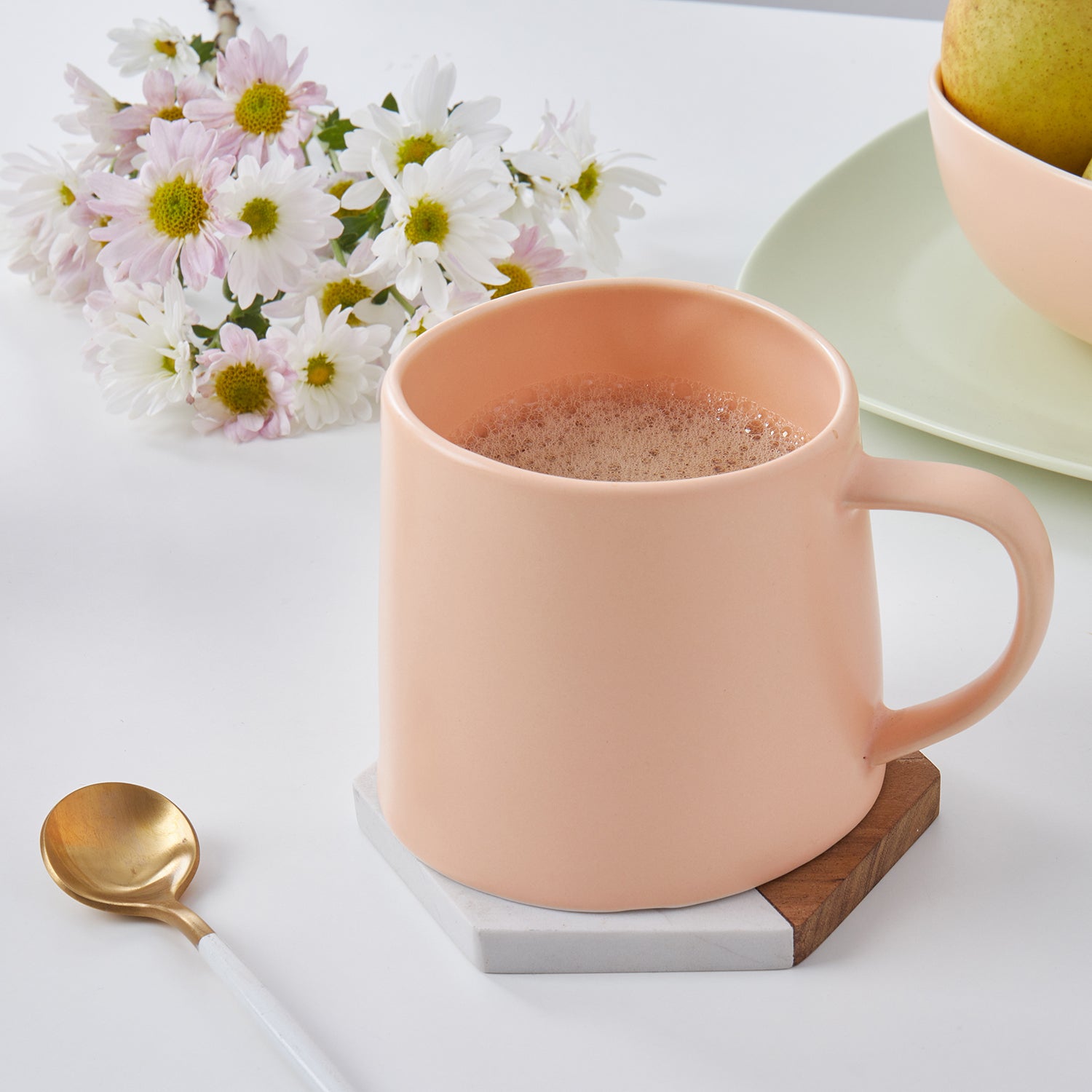 Premium Delilah Porcelain Coffee Mug Set - 6 Pack, Elegant Ceramic Tea Cups for Home, Office & Gifts - Dishwasher & Microwave Safe